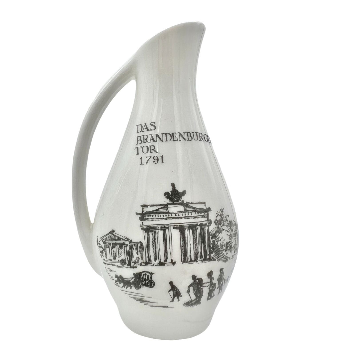 Unterweissbach GDR Porcelain Pitcher With Brandenburger Tor & Berolinum Design