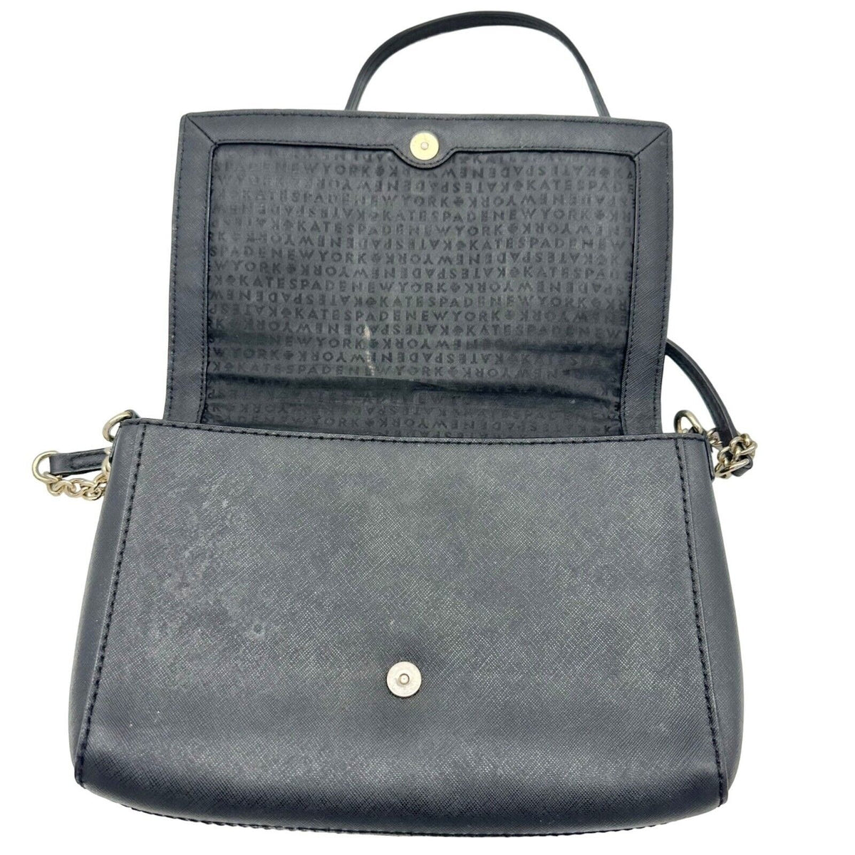 Kate Spade Crossbody Purse 10 x 6 x 2 Black Snap Closure Interior Pockets