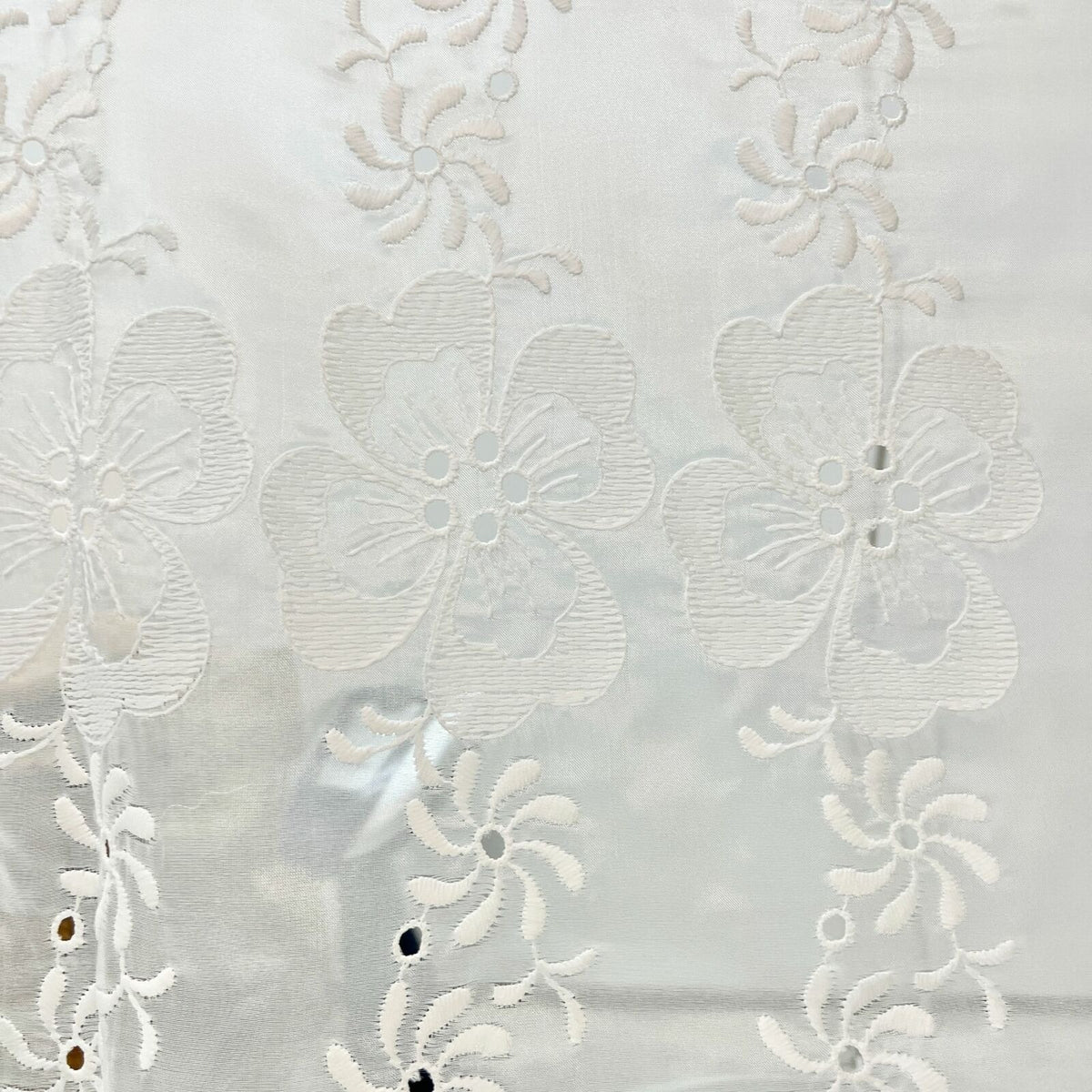 Vintage JCPenney Set of 2 Sheer White Embroidered 104x60 Curtain Panels