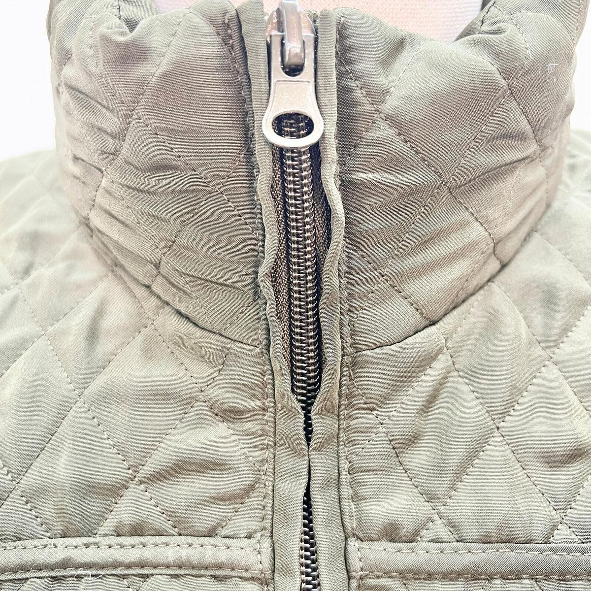 Classic Elements Women's Small Olive Quilted Jacket Fleece Lined Cinch Waist