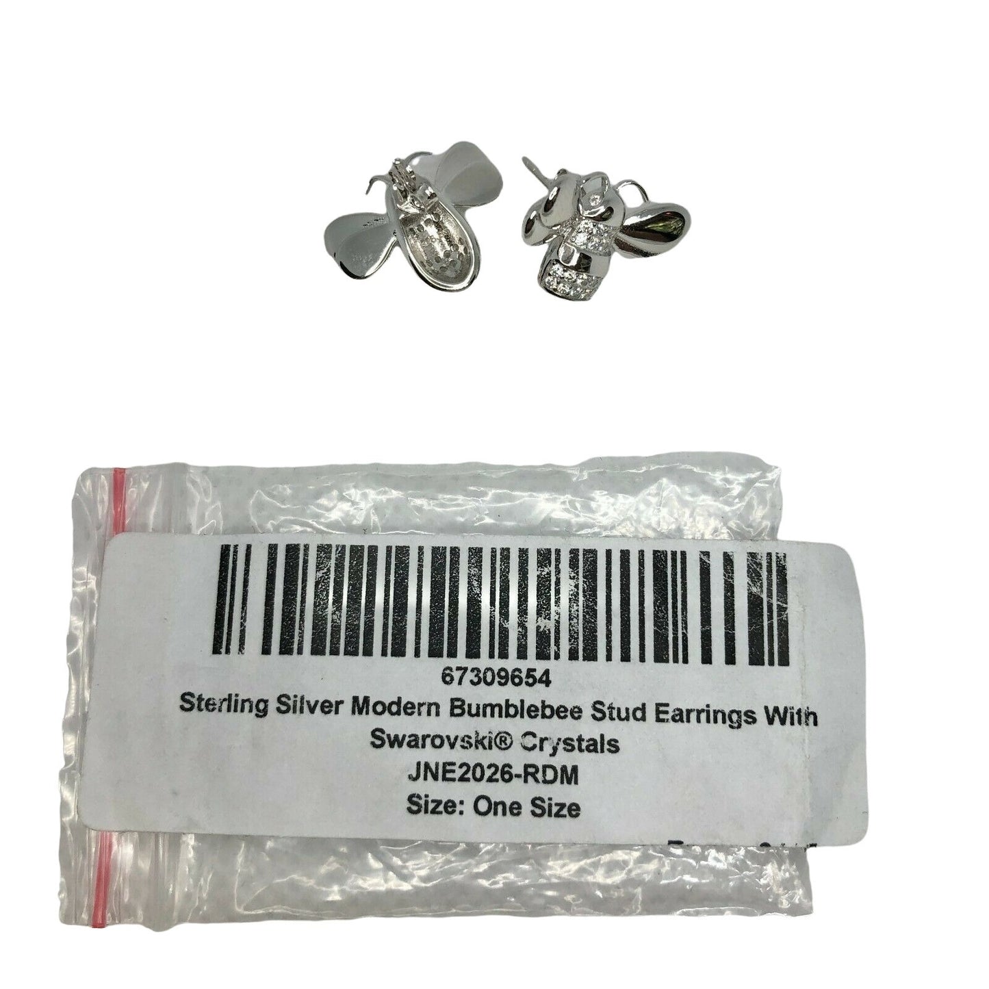 Sterling Silver Bumble Bee Earrings made with Swarovski crystals NIP