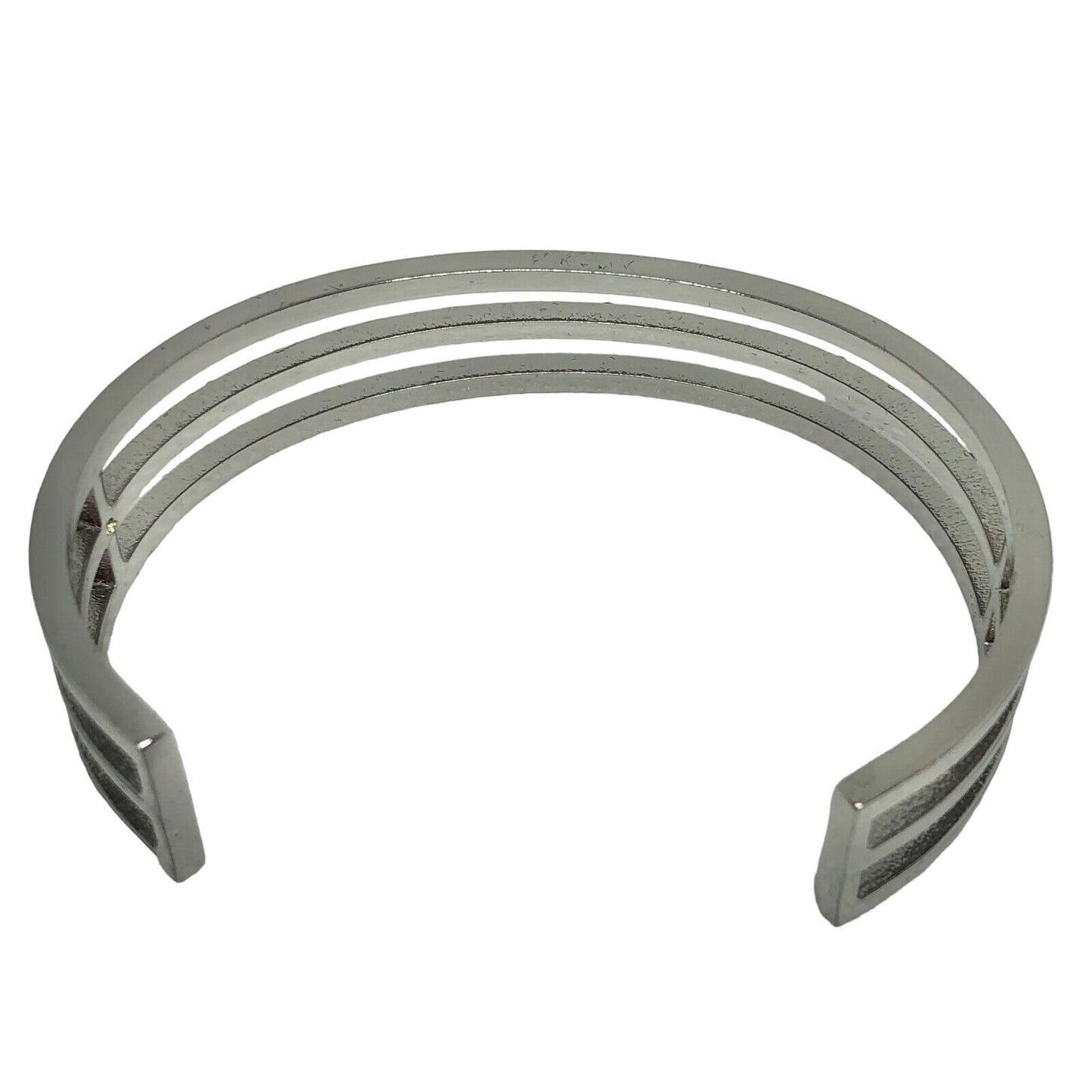 Silvertone Simulated Diamond Cuff Bracelet Women Girls Dressy