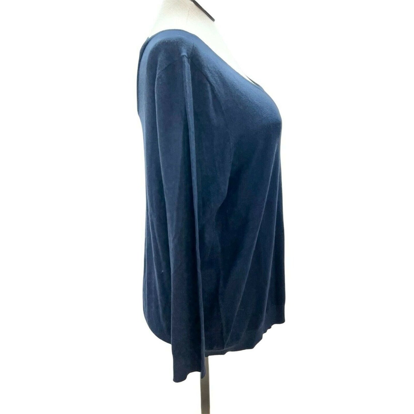 Love Ellie Women's Aleah Open Back Long Sleeve Pullover 2X Navy NWT