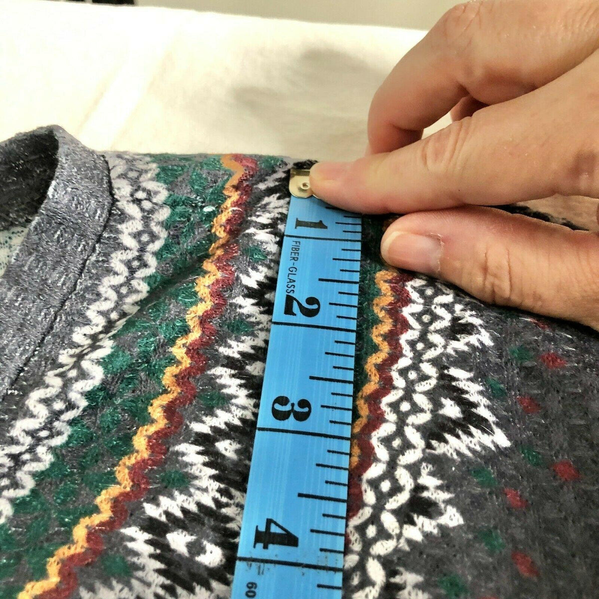 Luukse Womens Nordic Fair Isle Long Sleeve Button Front Top 3X Gray Poly Blend