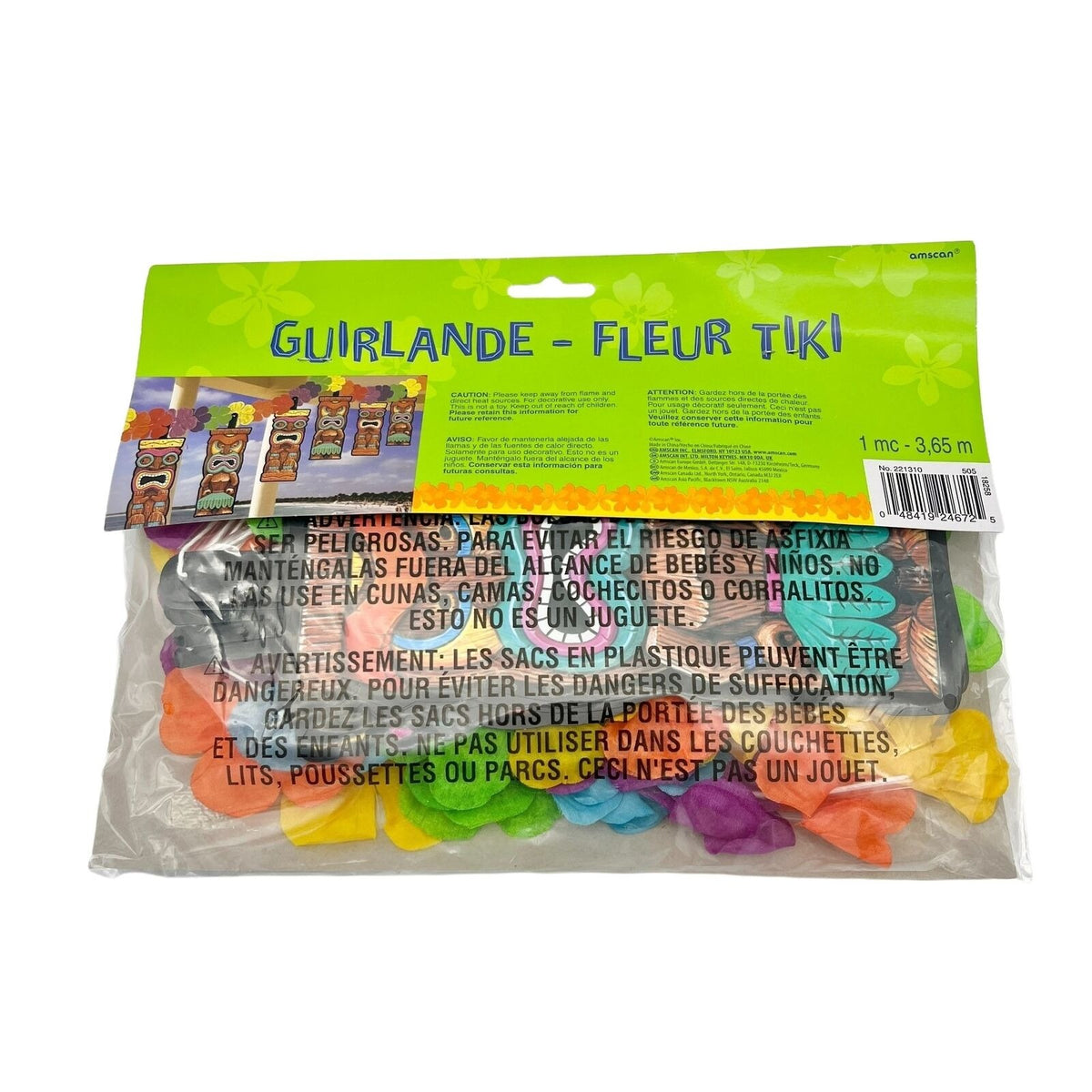 Windy City Novelties Tiki Flower Garland and Tiki Jointed Cutout