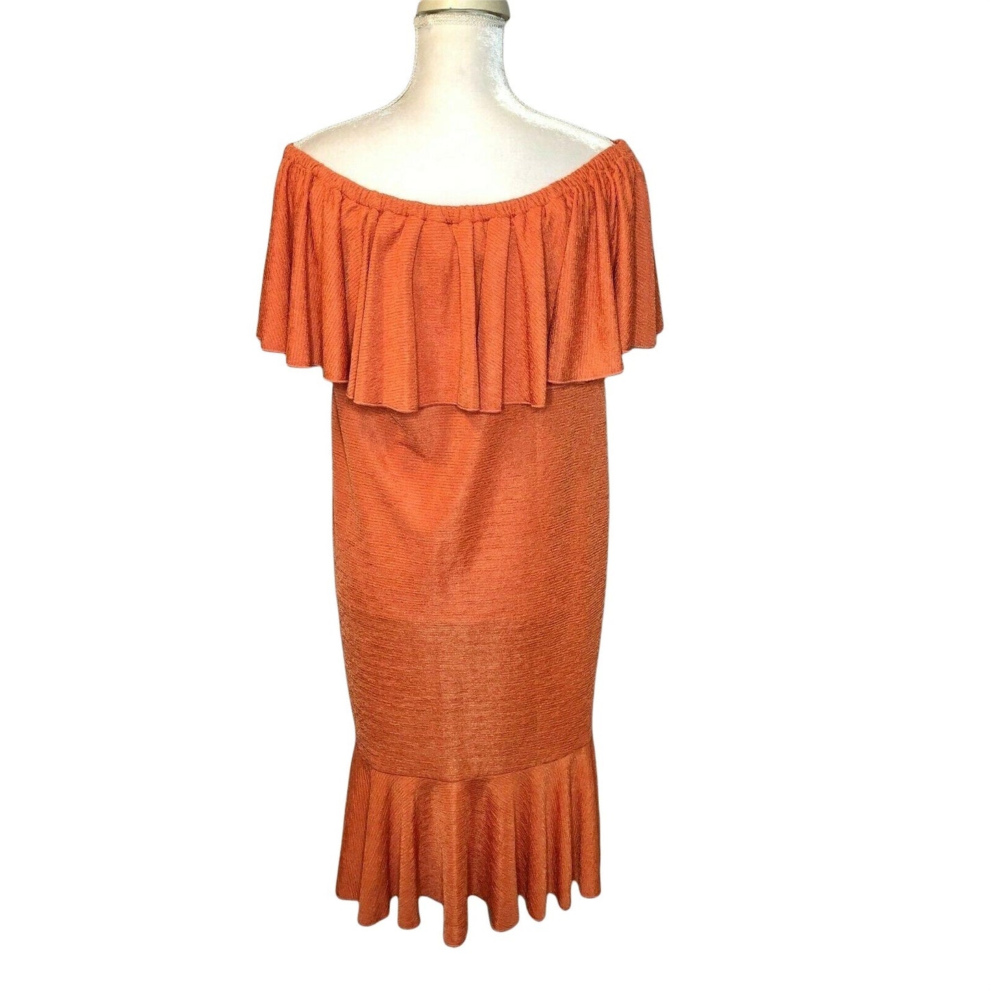 LuLaRoe Cici Women's XL Dress Orange Ruffles Textured NWT Retired