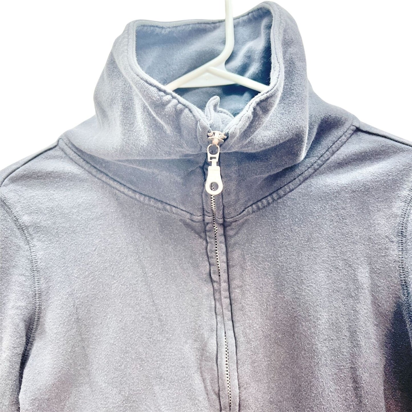 Old Navy Womens Small Gray Zip Up Sweatshirt Jacket Hillsdale Womens Varsity