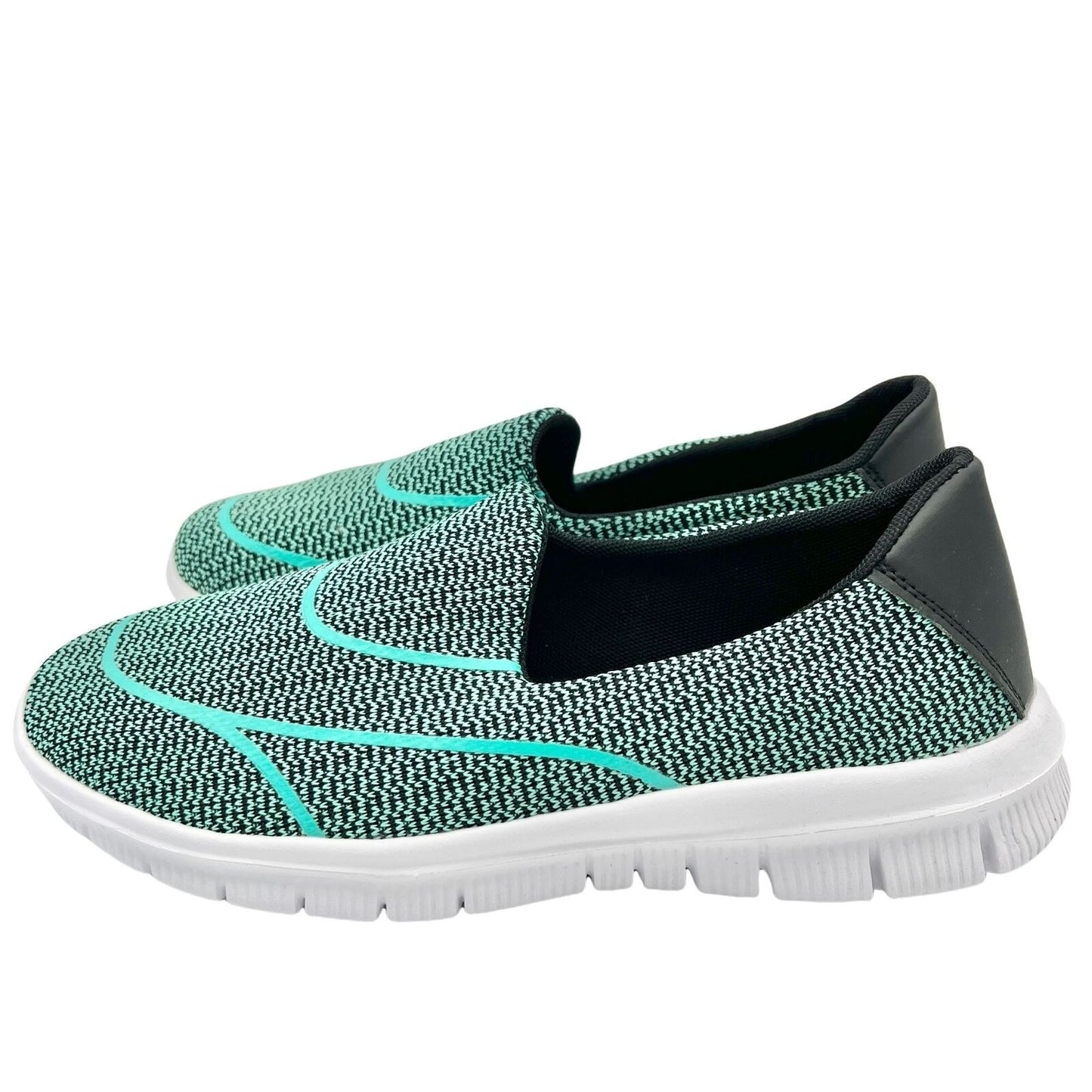 Silver Steps Women's Size 9 Feather Lite Green and White Walking Sneakers