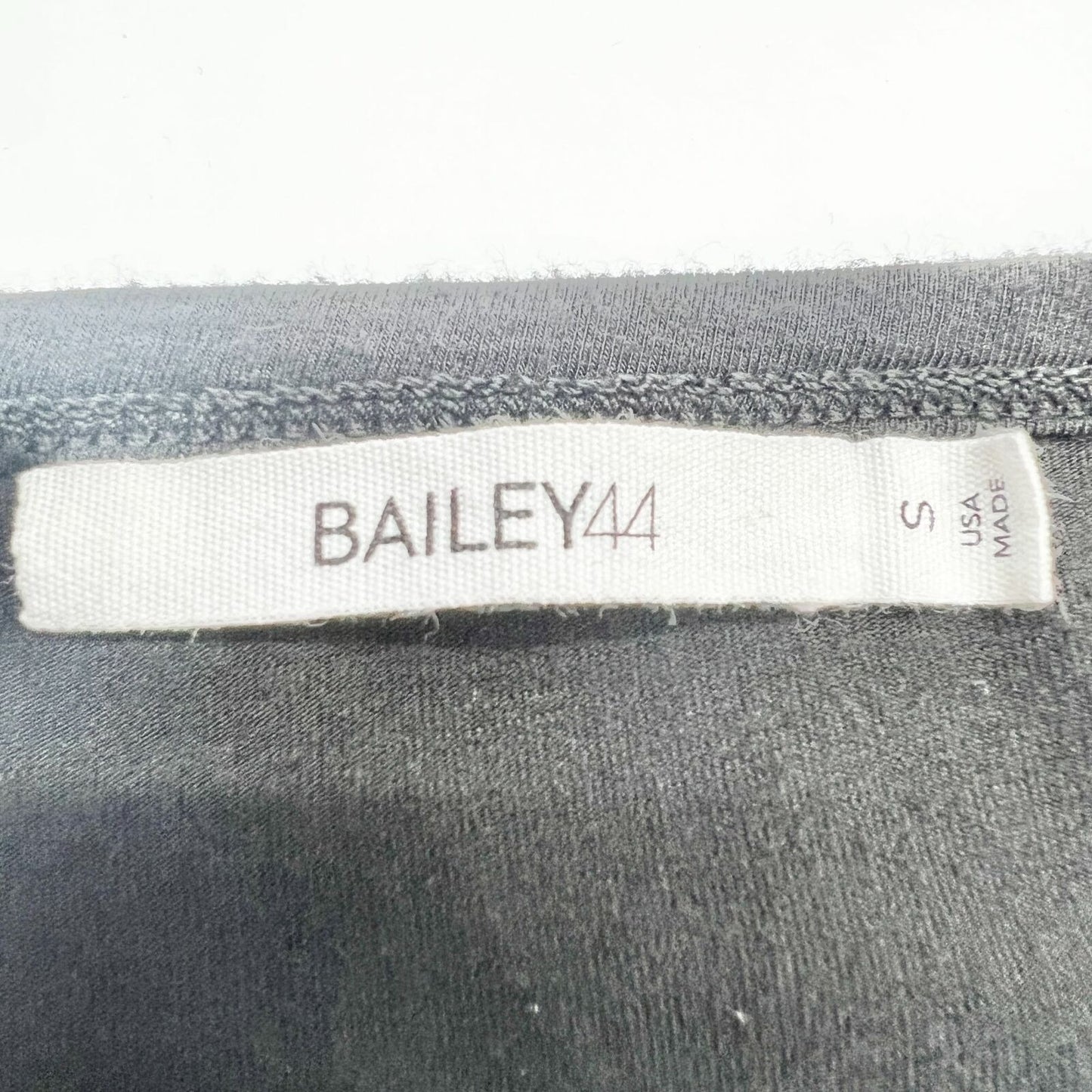 Bailey44 Women's Small Black Soft 3/4 Sleeve Top White Trim on Sleeve
