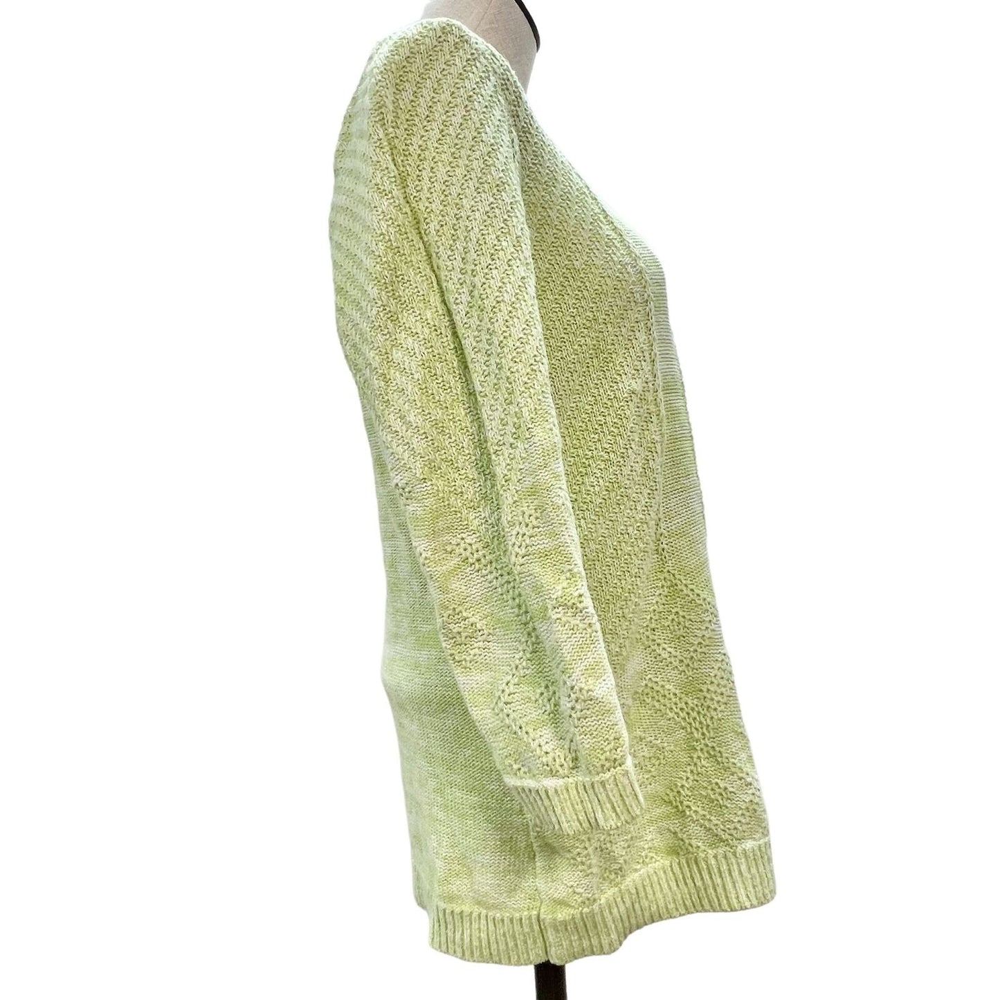 Christopher & Banks Womens Medium Light Green Pullover Henley Sweater 3/4 Sleeve