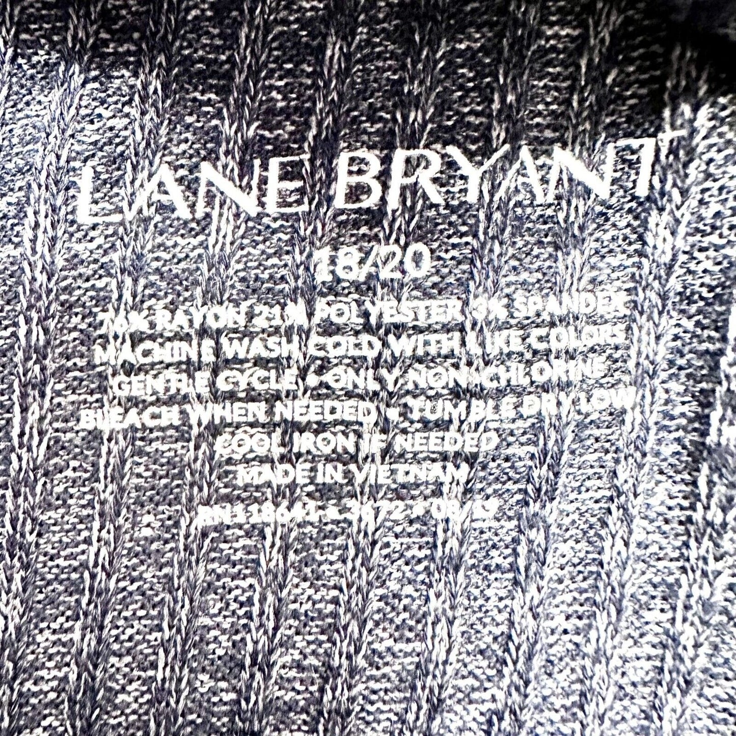 Lane Bryant Tunic 18/20 Blue Ribbed Mock Turtleneck Long Sleeve NWOT