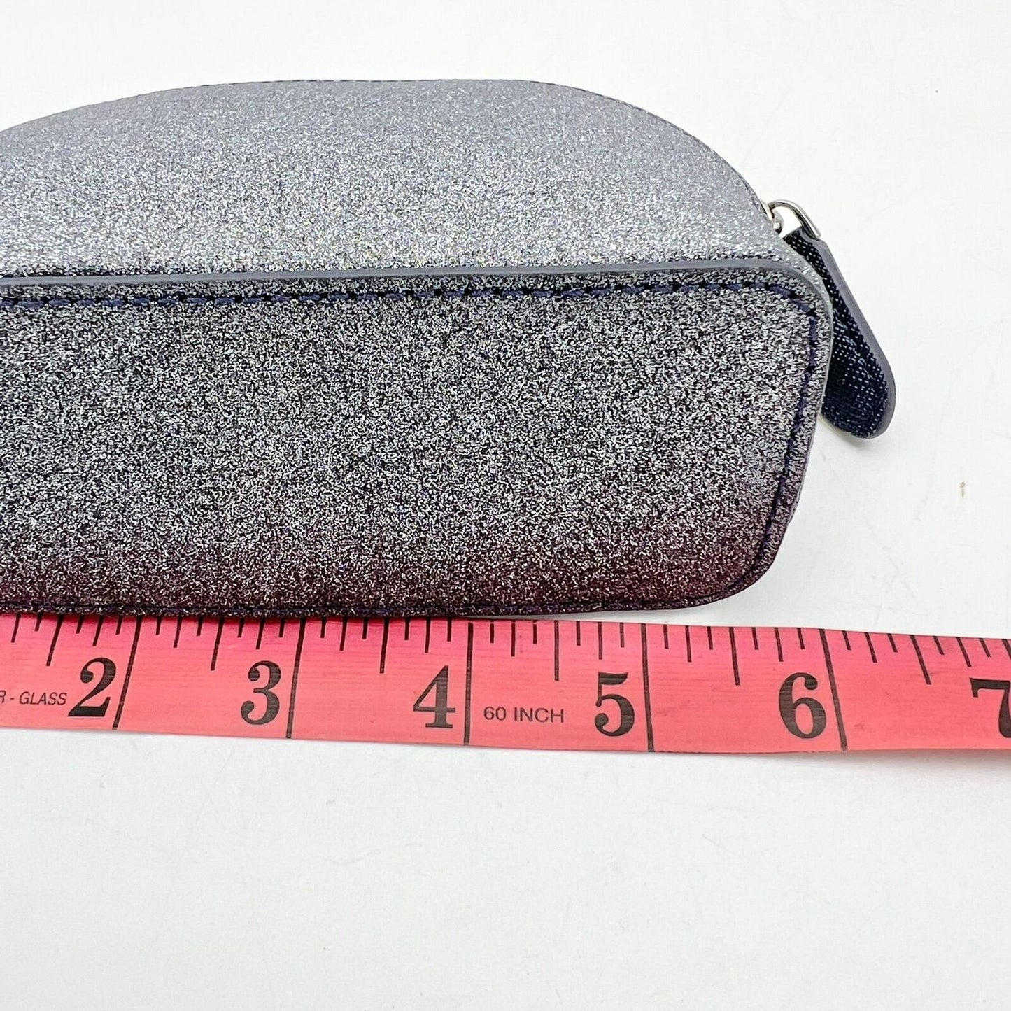 Kate Spade Mini Bag 5.5 x 4.5 x 2 Blue Sparkle Zip Closure NEW