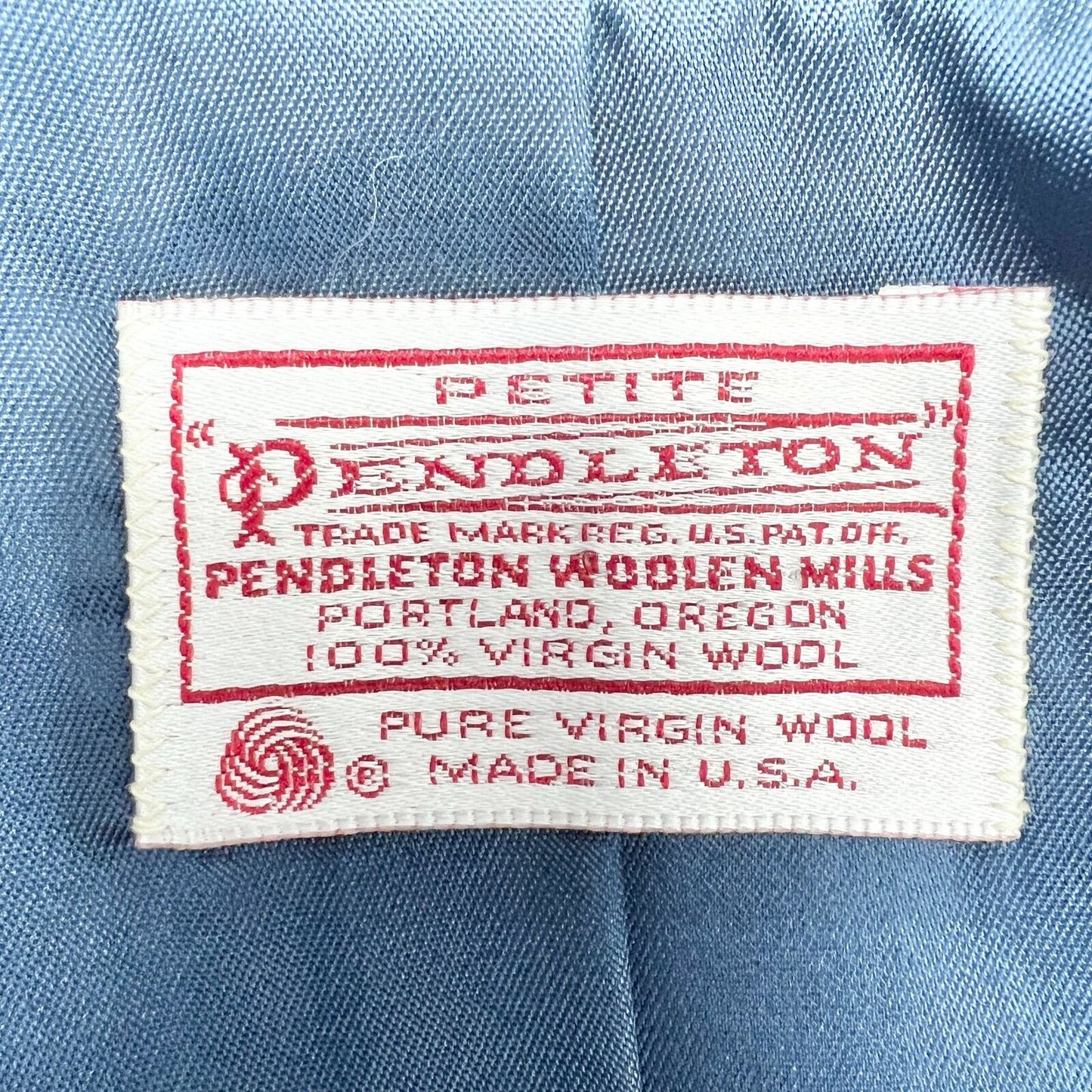 Pendleton Women's Petite Blue Classic Wool Long Sleeve Blazer USA Oregon