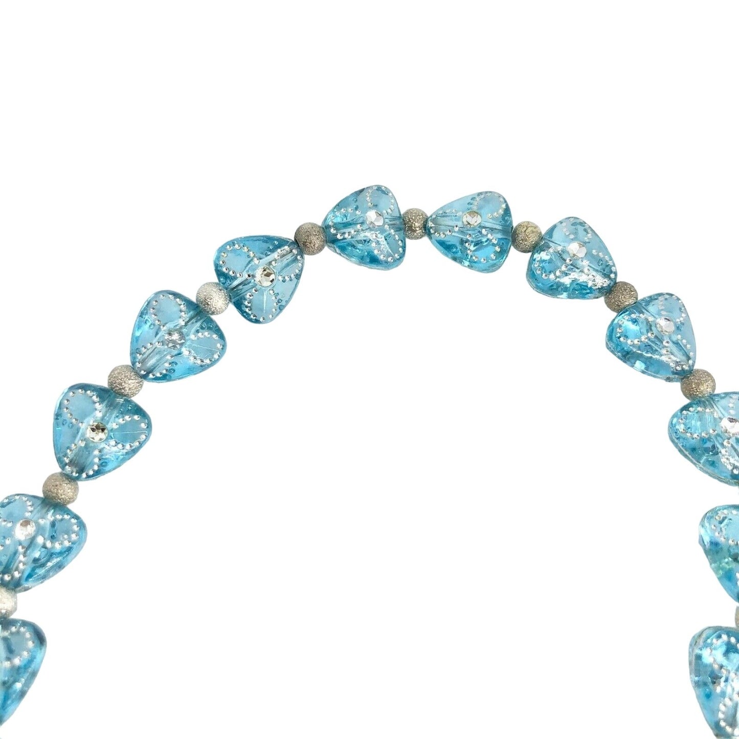 Handcrafted Bracelet Pale Blue Sparkly Beads Surprise Fresh NEW