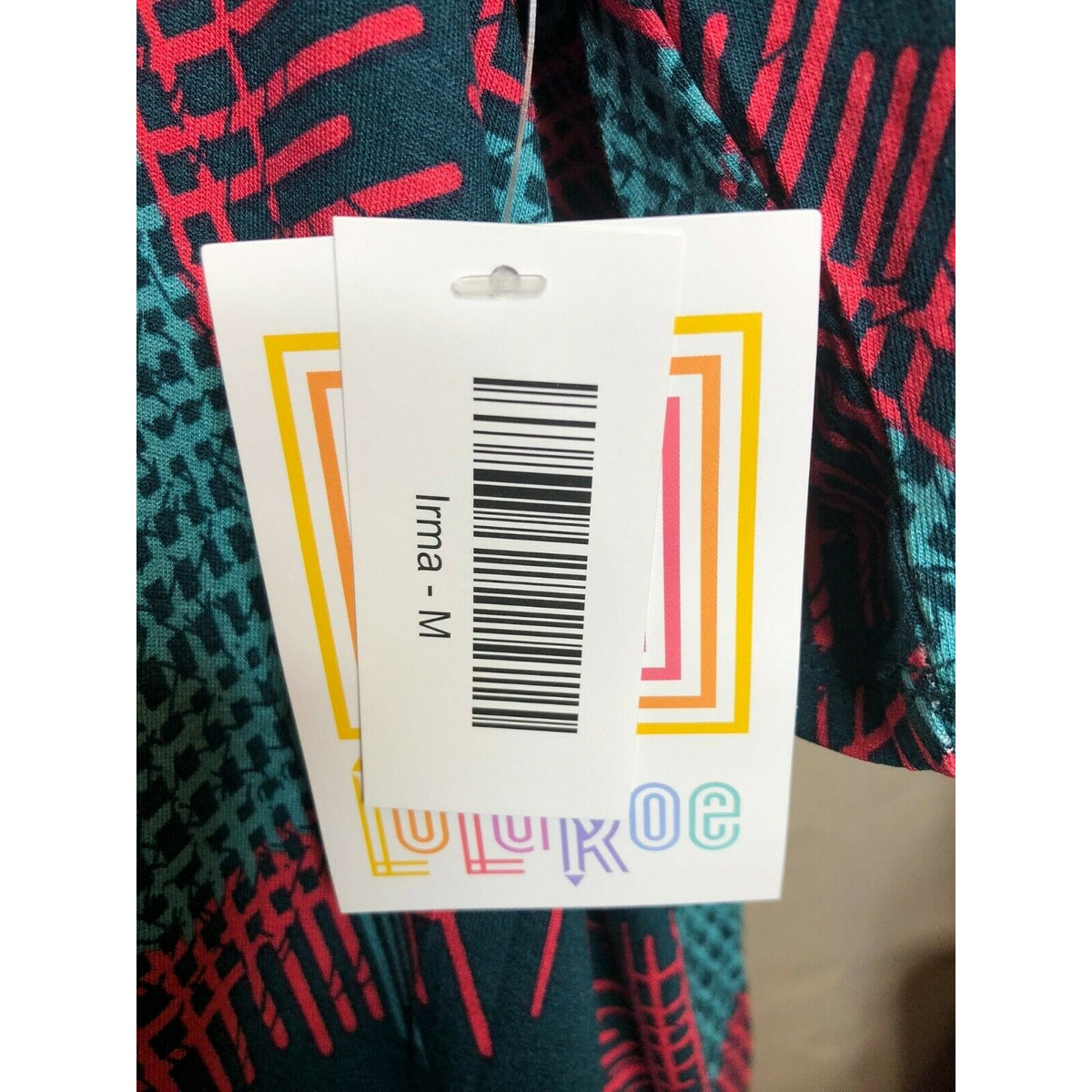 LuLaRoe RETIRED Irma Women's Size M Red & Green mid-length sleeves NWT