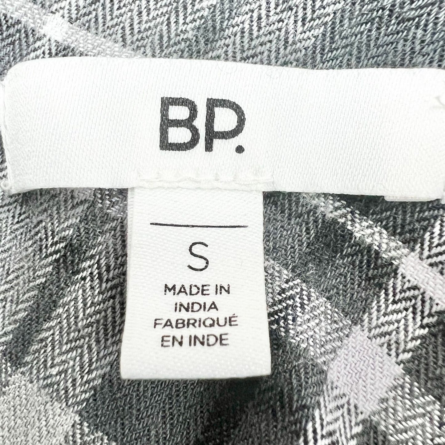 BP Womens Small Black Plaid Long Sleeve Top with Sharkbite Peplum Bottom