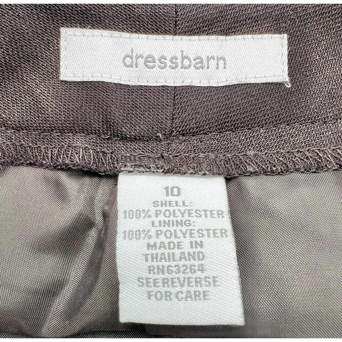 Dress Barn Women's 10 Brown Lined Pants No Pockets