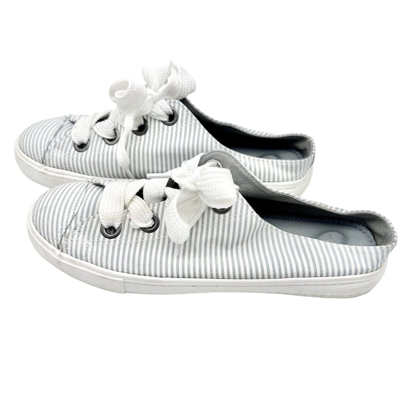 Rocket Dog Shoes Women's 10 Canvas Blue White Stripe White Laces Plush Zone Foam