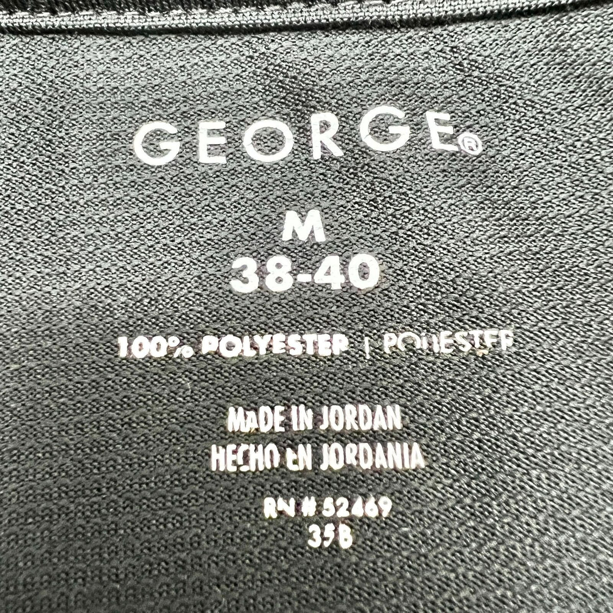 George Polo Style Shirt Men's M 38-40 Black Short Sleeve 3 Button Front