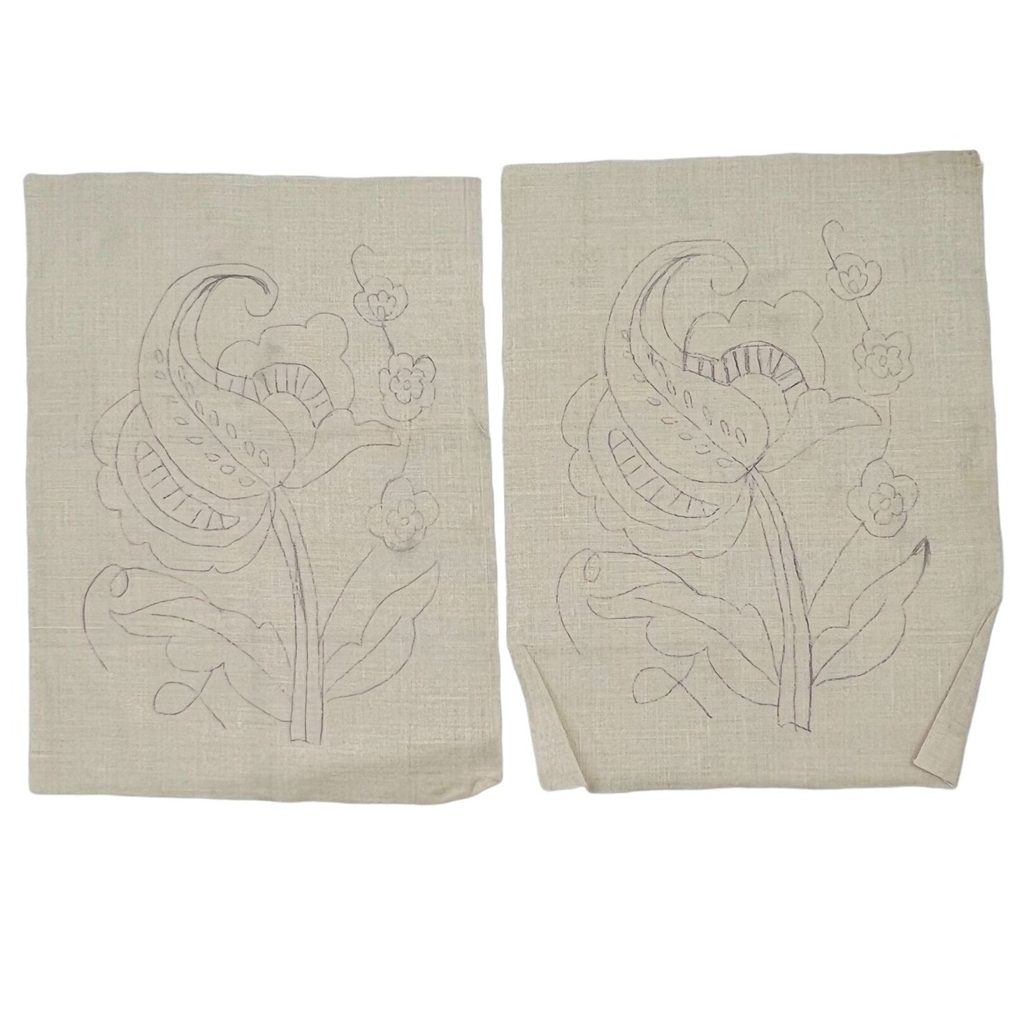 Set of 10 Flower Needlepoint Embroidery Pattern Printed on Linen