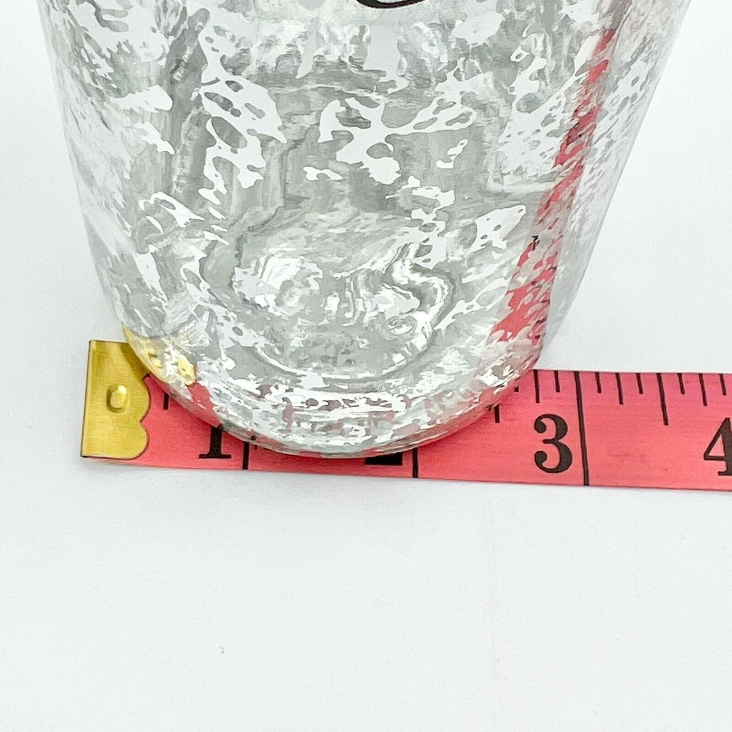 Upcycled Painted Peace Wine Bottle 12in Decor Silver