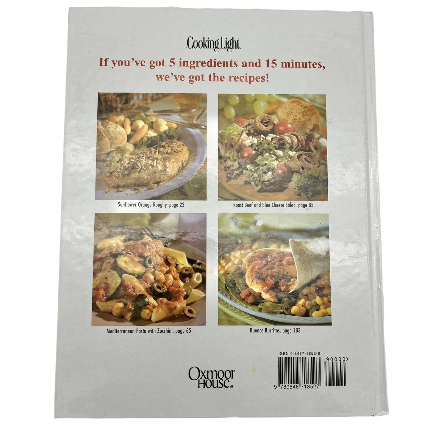 Cooking Light 5 Ingredient 15 Minute Cookbook Hardcover