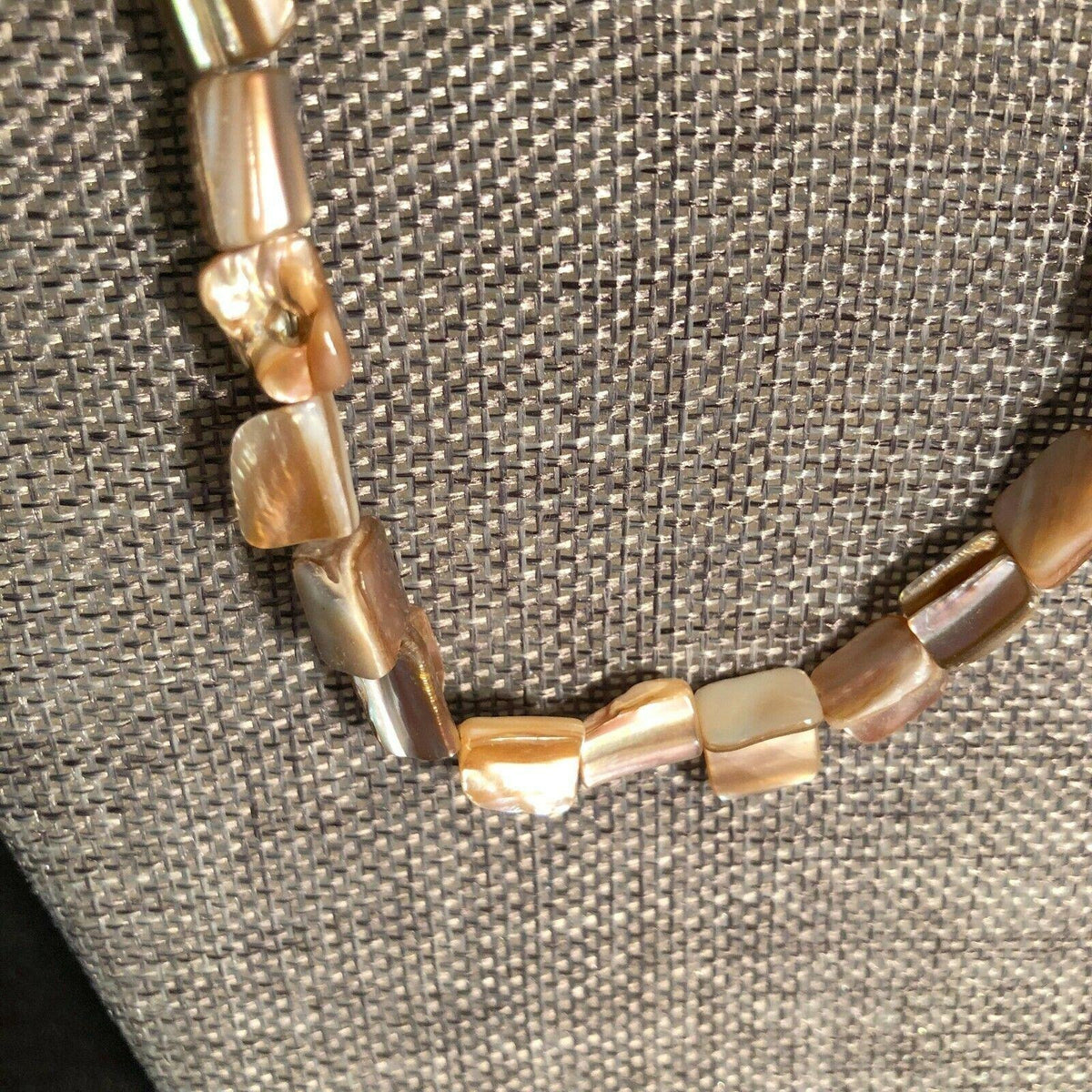 Abalone 18 inch Necklace and 9 inch Bracelet Silvertone Jewelry Set