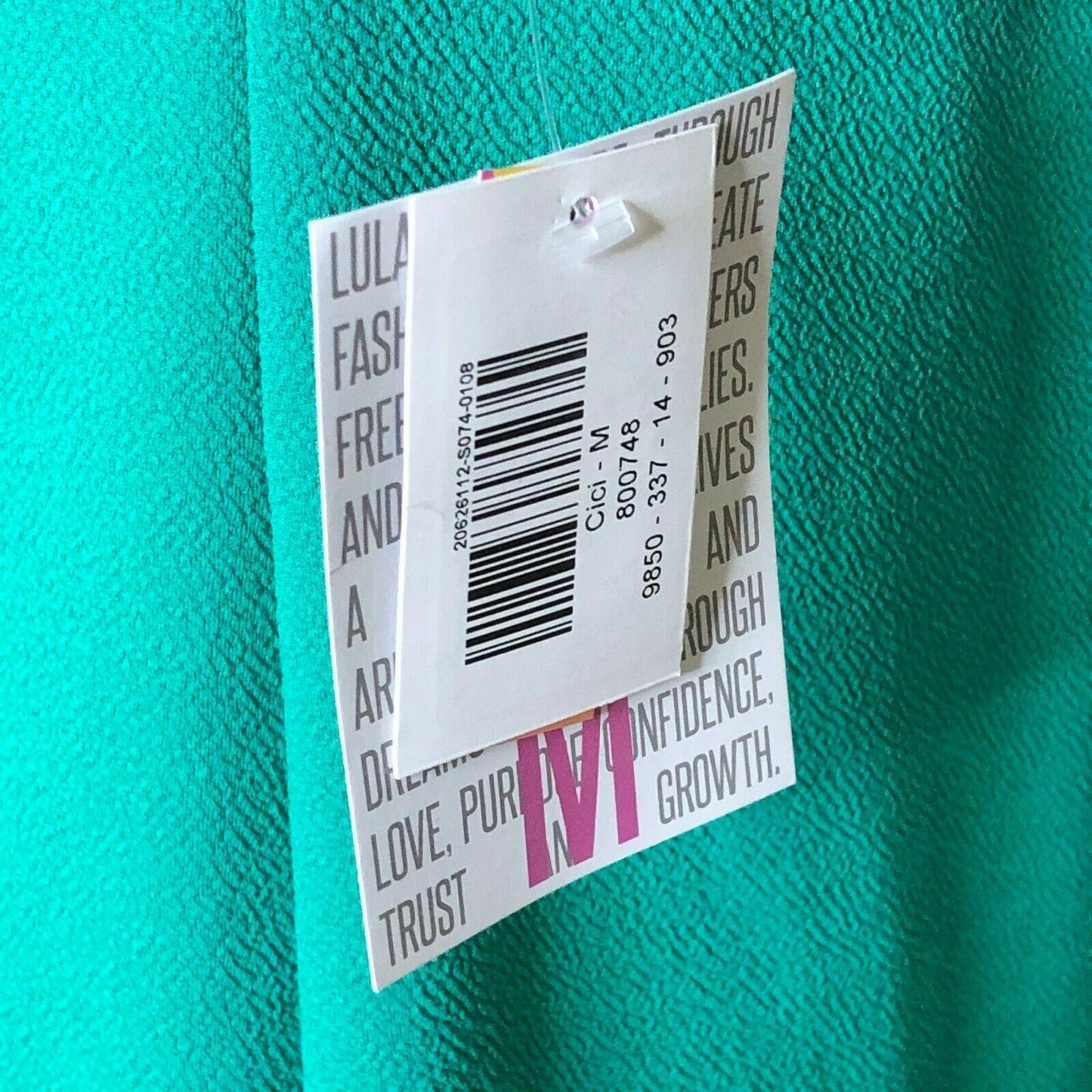 LuLaRoe Cici Women's Medium Dress Emerald Green Ruffles Textured NWT retired