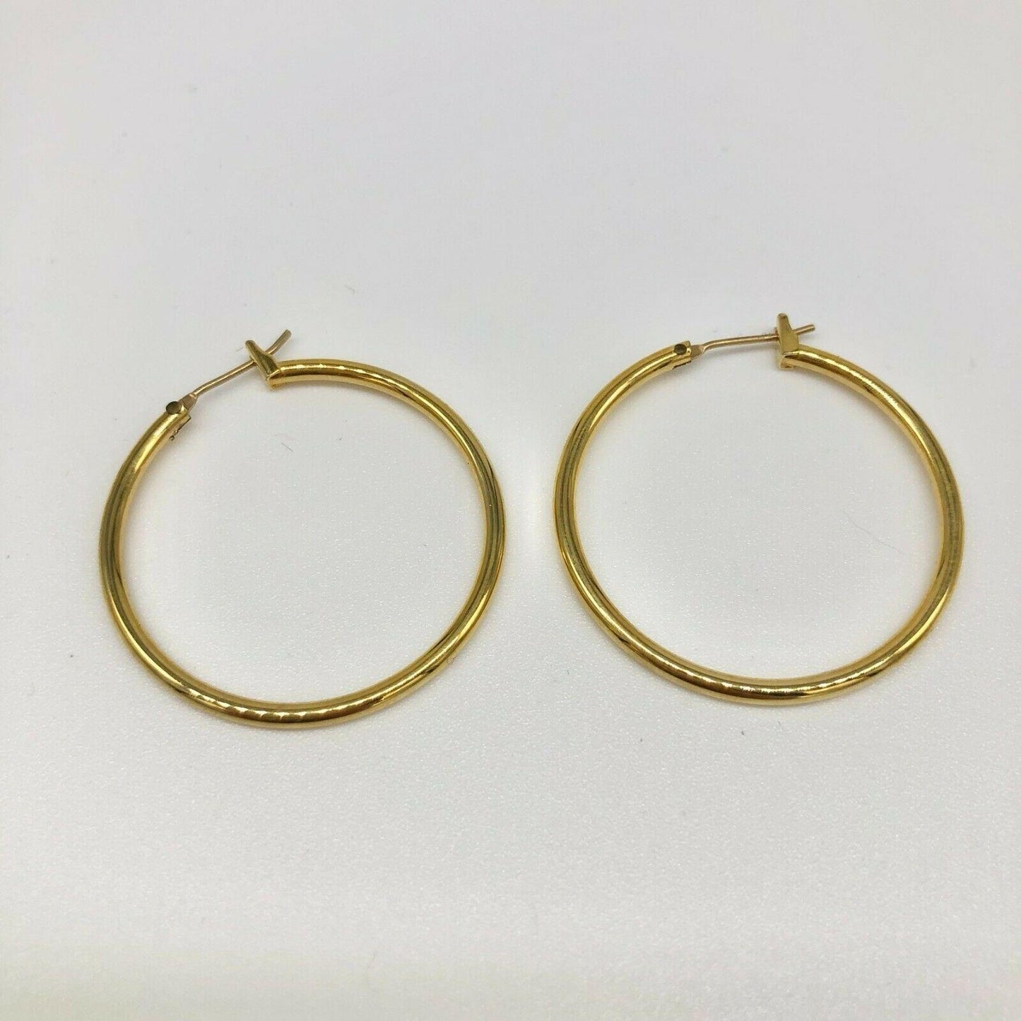 Set of 3 Goldtone Hoop Earrings Approximately 1.5 Inches Fun Funky