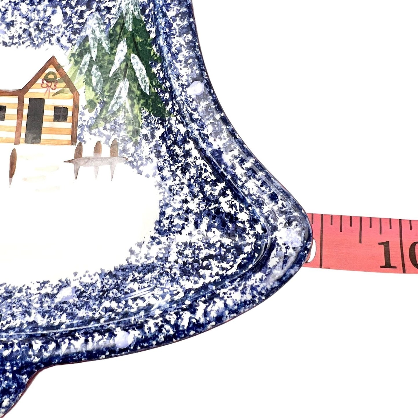 The Cook's Bazaar Plate 10 x 9 Ceramic Bell Shaped Winter Scene Christmas