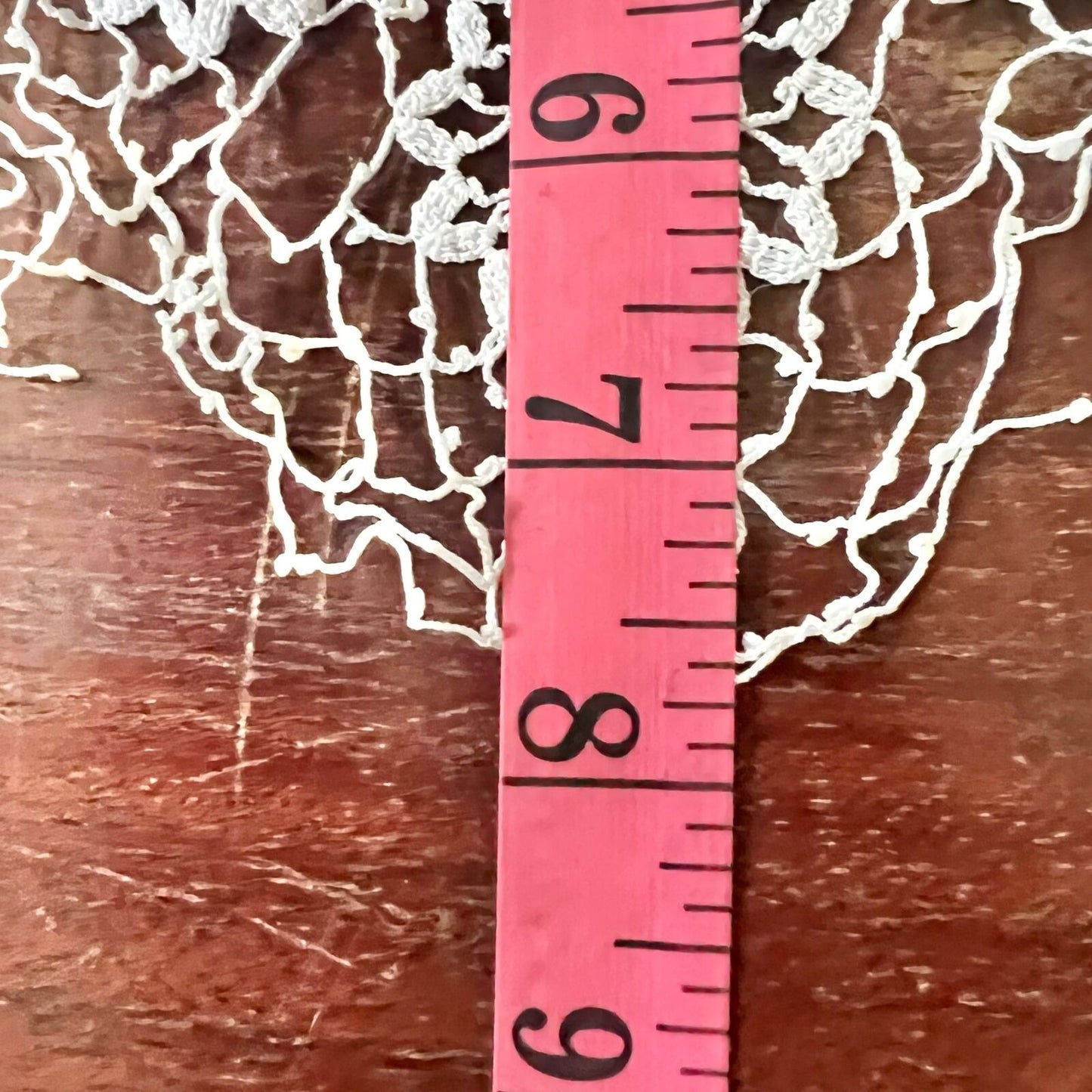 Vintage Set of 2 Doilies Large 12 x 11 Small 8 x 7 Ivory Crocheted