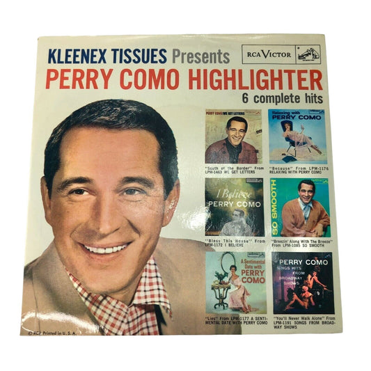 1957 Kleenex Tissues presents Perry Como Highlighter Vinyl Record