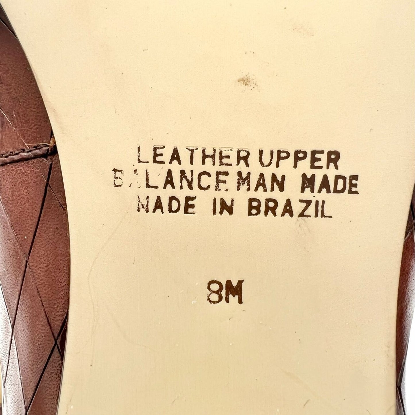 Benard Holtzman Pumps Brown 8M 2 inch Heel Diamond Pattern