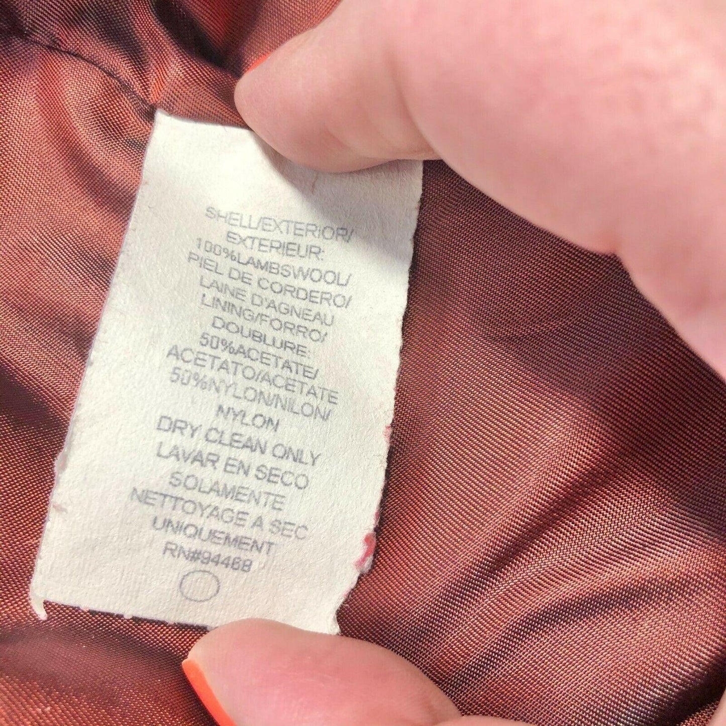 Vintage Red Wool Blend Button Front Coat Side Pockets Classic Collar Womens 12