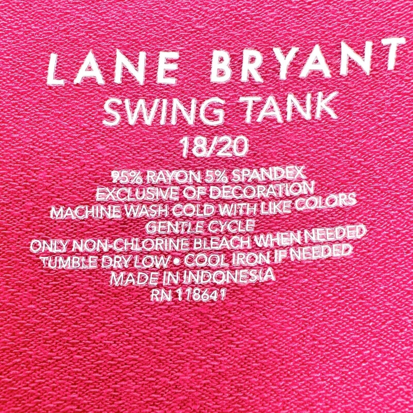 Lane Bryant Swing Top Women's 18/20 Red Sleeveless Lace Top High Low Hem