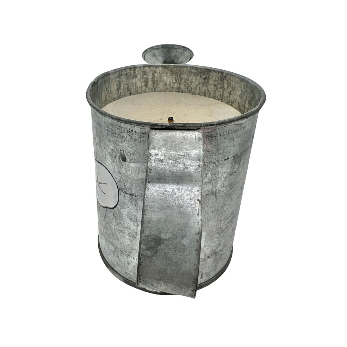 Metal Watering Can Candle with Painted Bee Motif 7x4