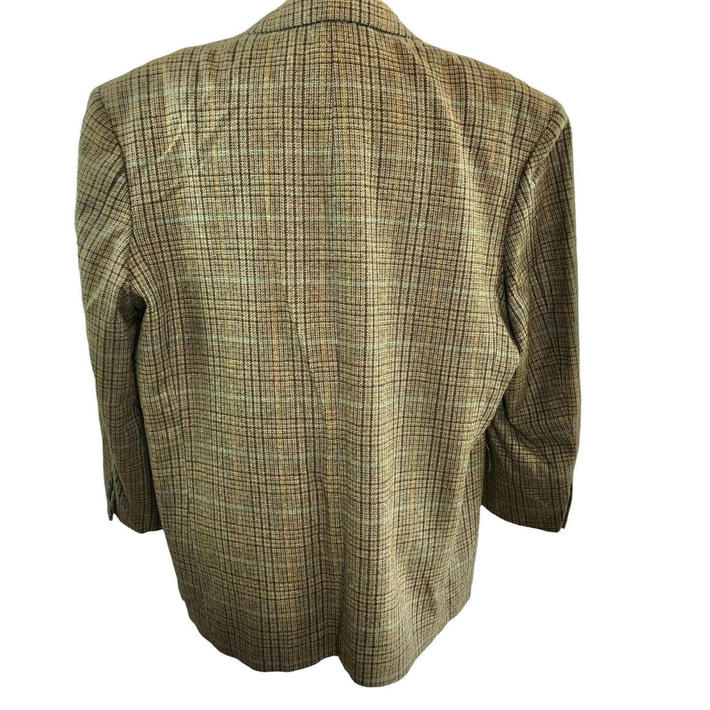 England House Men's Brown Plaid Sport Coat 51" Chest 3 button Notched Lapel