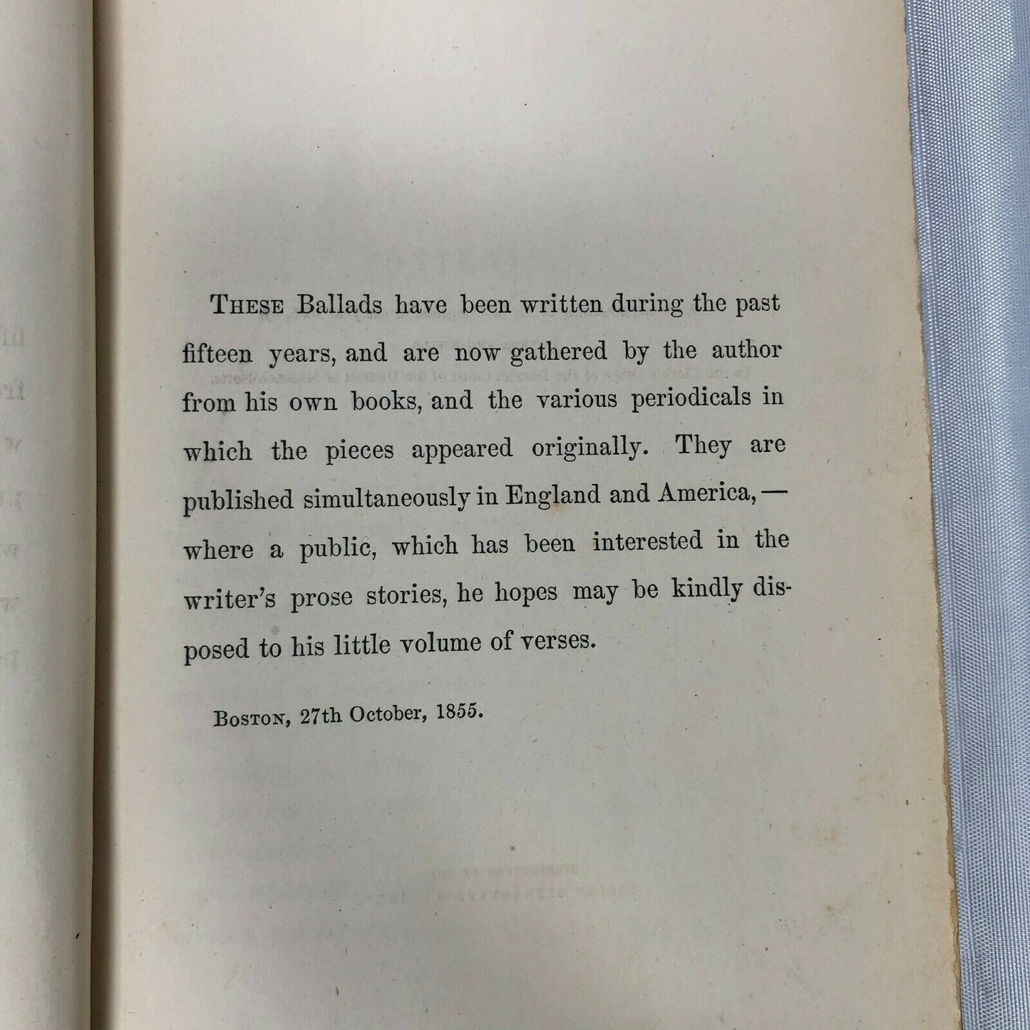 Antique Book - Ballads by William Makepeace Thackeray 1856 Collectible