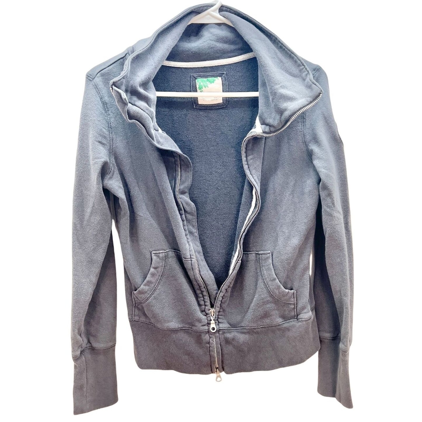 Old Navy Womens Small Gray Zip Up Sweatshirt Jacket Hillsdale Womens Varsity