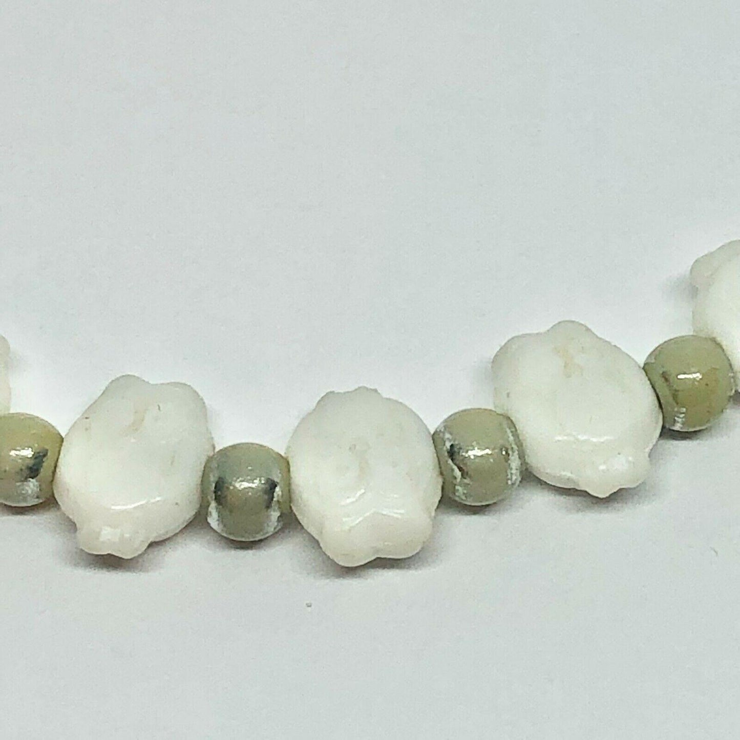 Owl Beads Stretch Bracelet Cute Dainty Cream and Tan