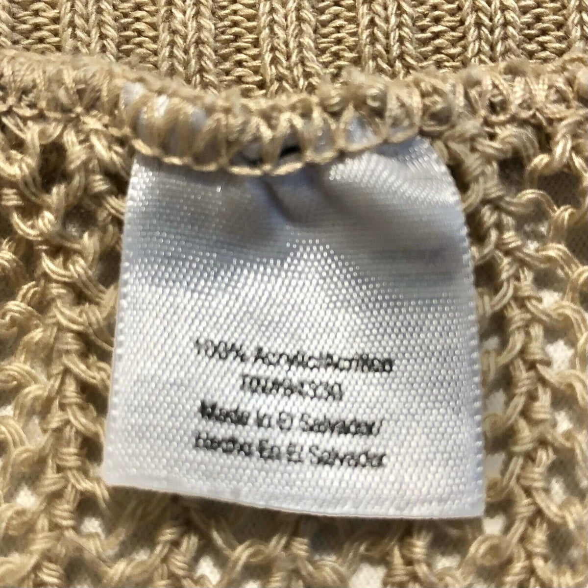 Ana A New Approach 3X Beige Open-Knit Poncho Sweater With Side Ties Beach Pool