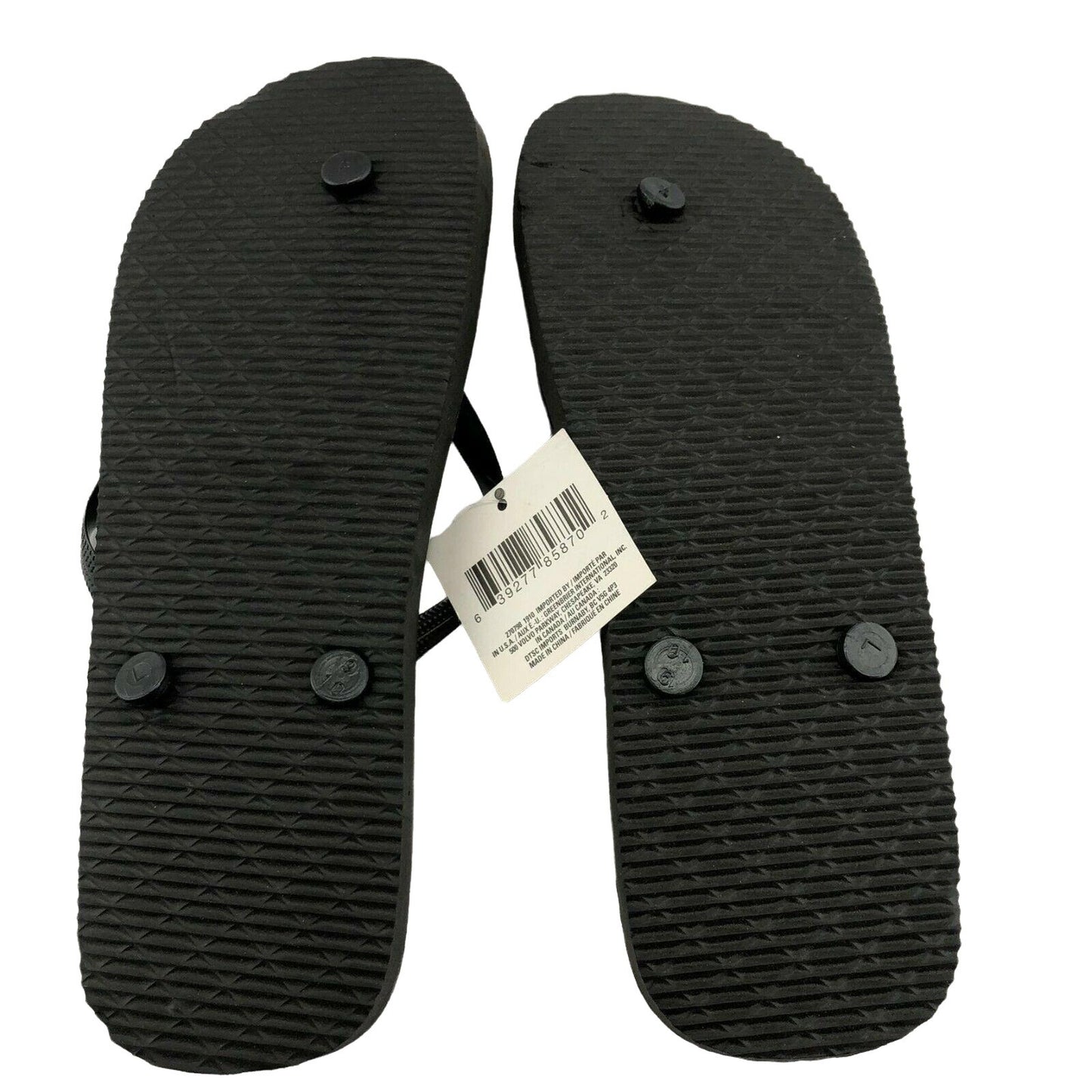 Flip Flops Emojis Womens L (9-10) Black and Yellow NEW beach pool camping casual Summer