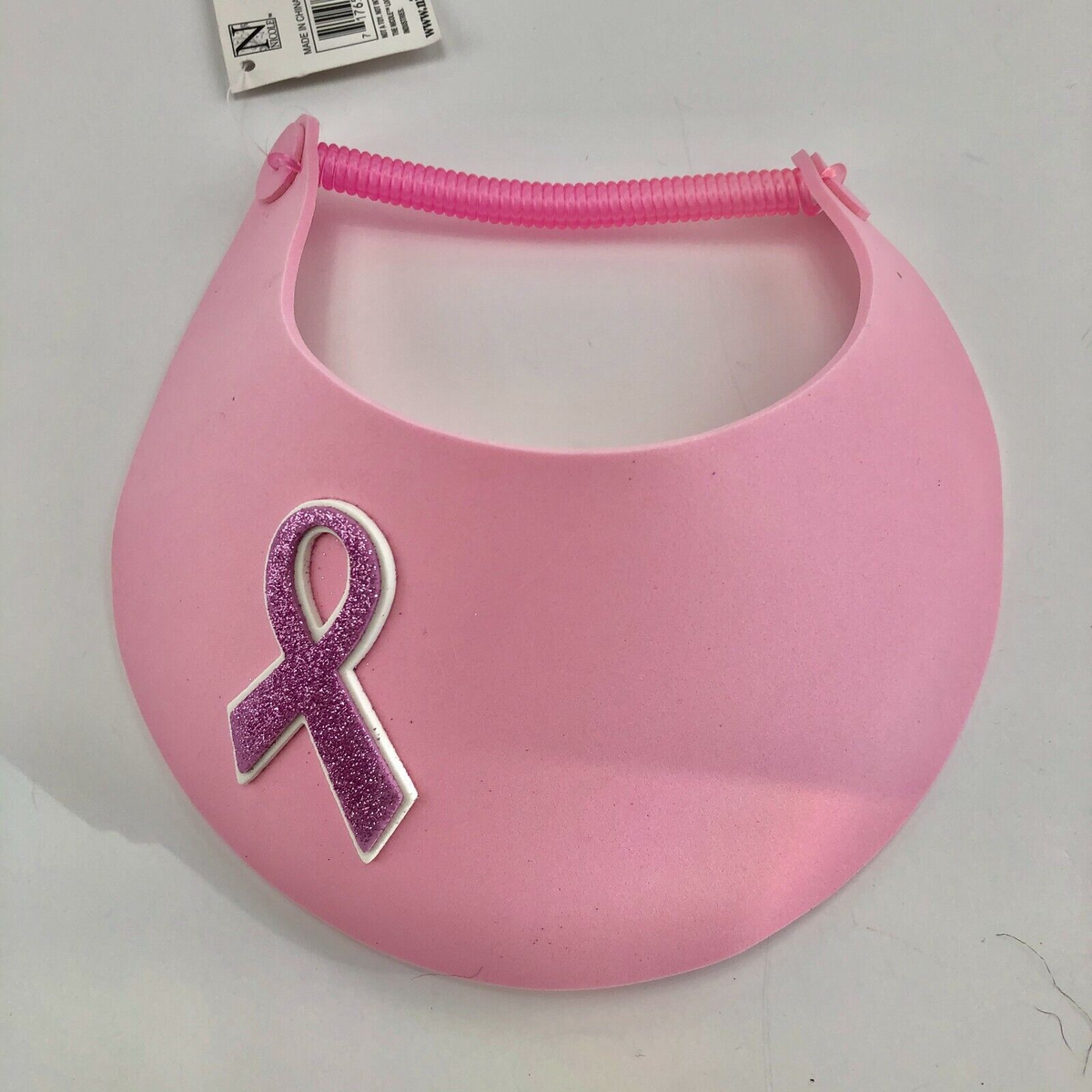 Breast Cancer Visor with Decals Sets Pink Ribbon NWT Awareness Women Support
