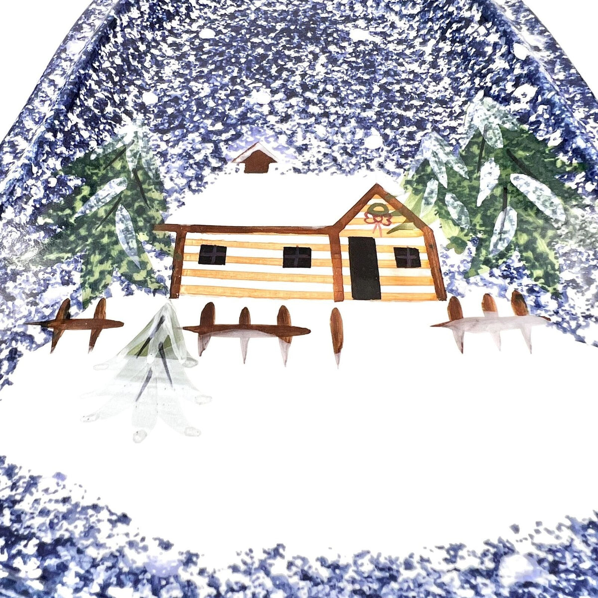 The Cook's Bazaar Plate 10 x 9 Ceramic Bell Shaped Winter Scene Christmas