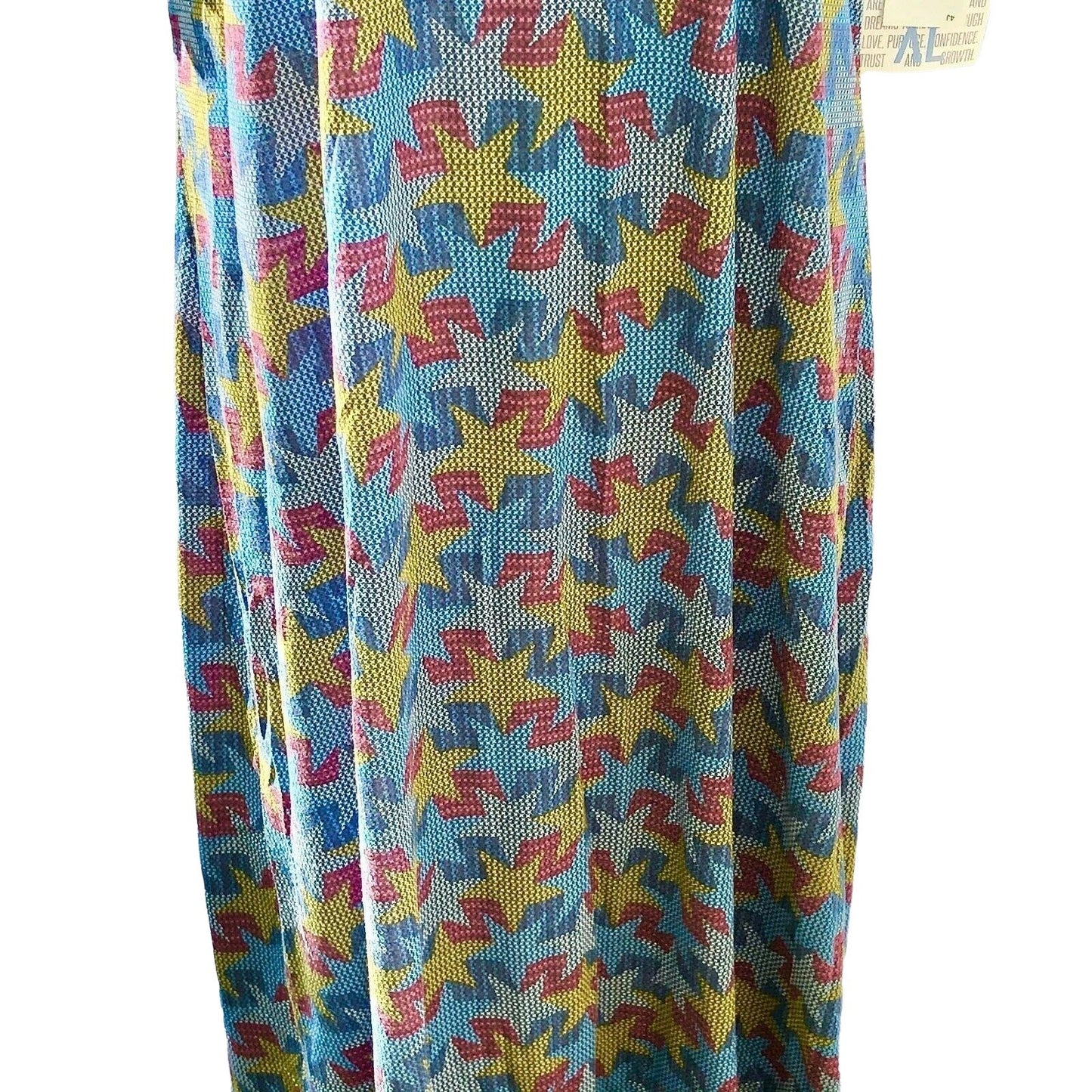 LuLaRoe Maria Maxi Dress XL Americana NWT Patriotic Stars Red Yellow Blue