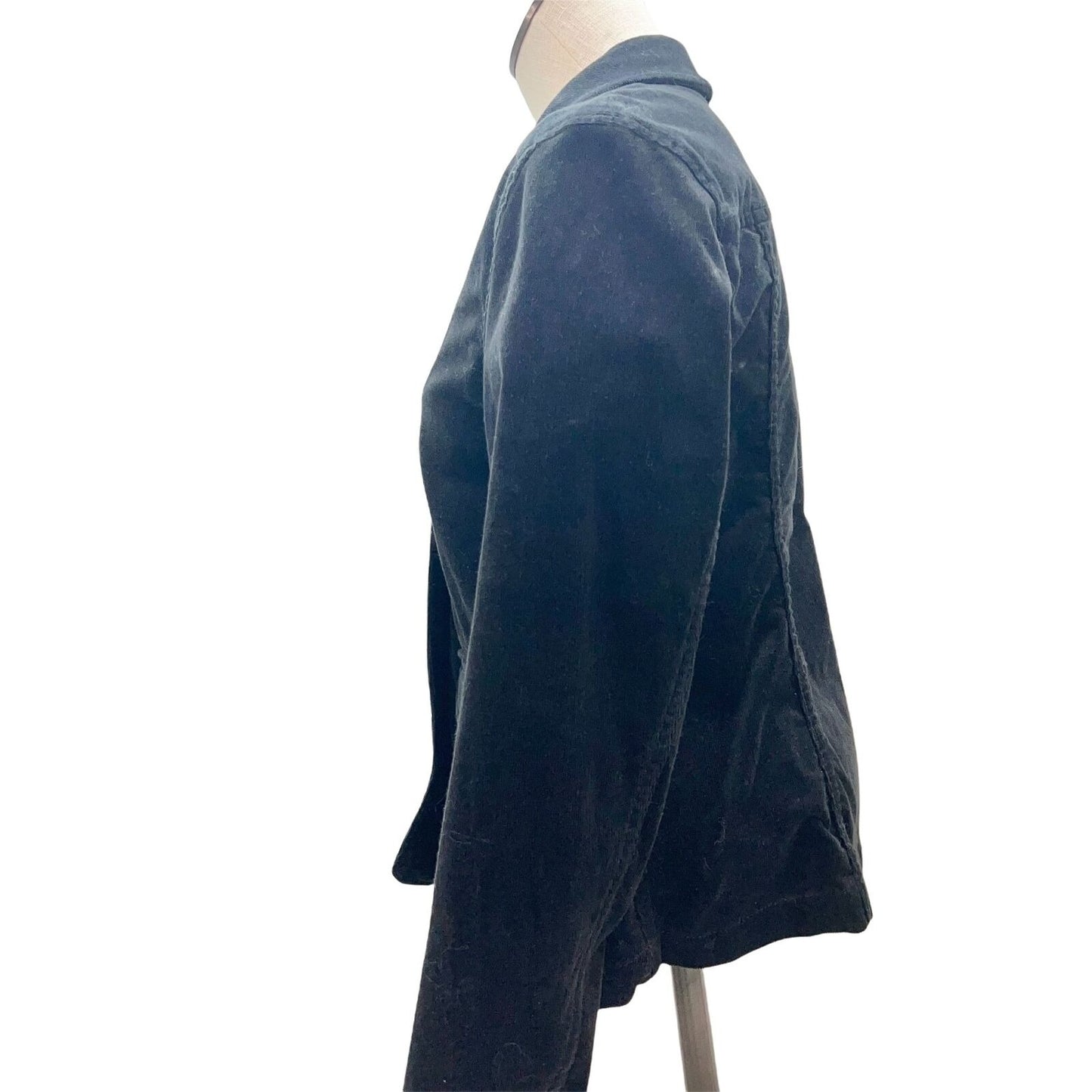 Relativity Womens Small Black Corduroy Button Up Jacket Pockets