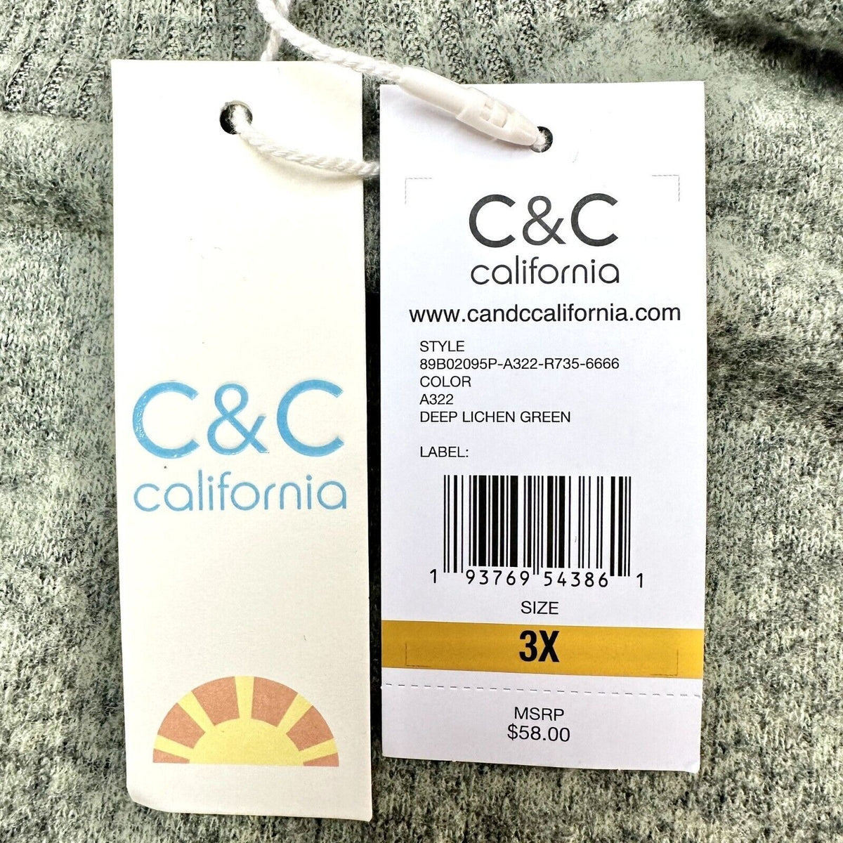 C&C California Sweater Women's 3X Olive Mock Turtleneck Long Sleeve Hi Low Hem L