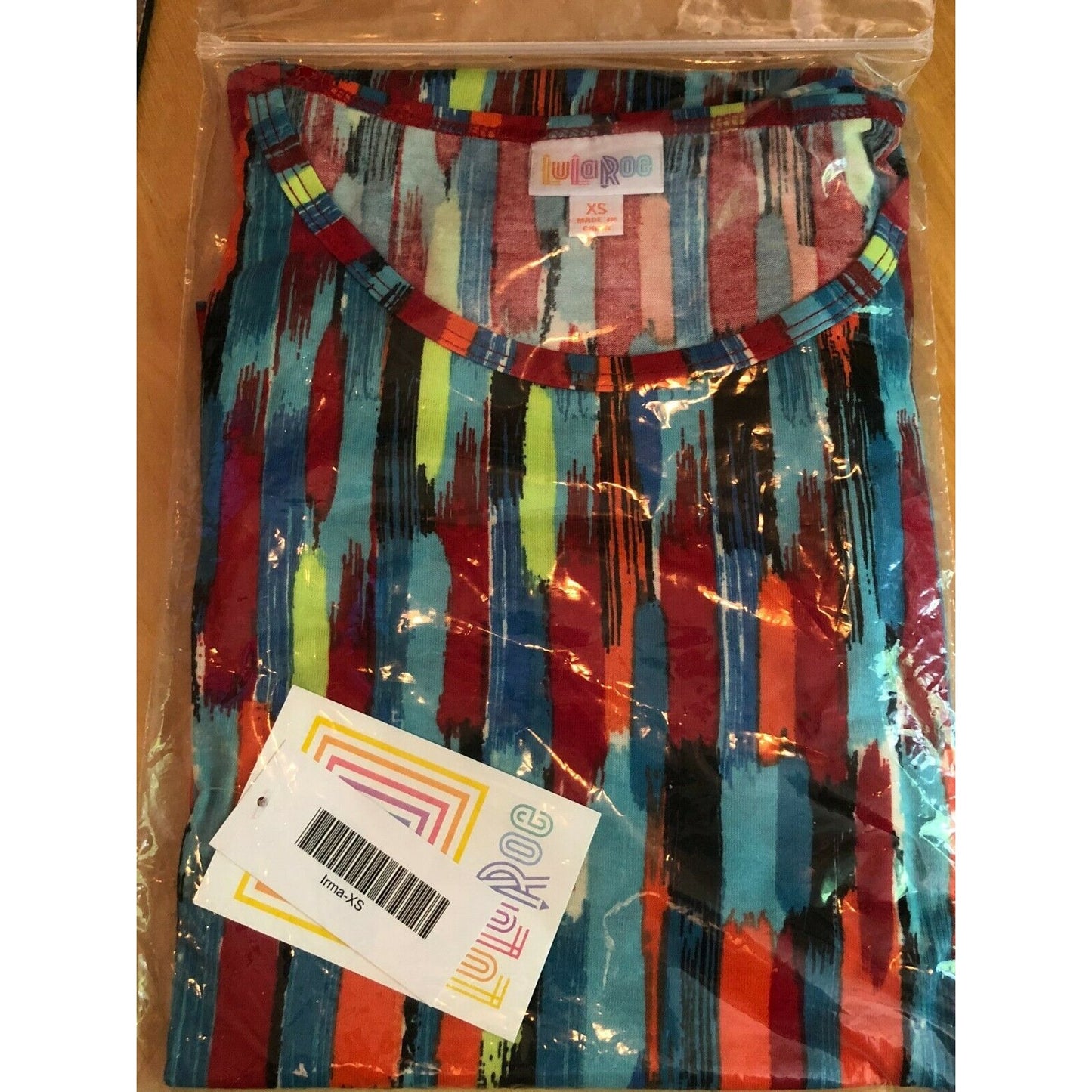 LuLaRoe RETIRED Irma Women's Size XS Multi-colored mid-length sleeves NWT