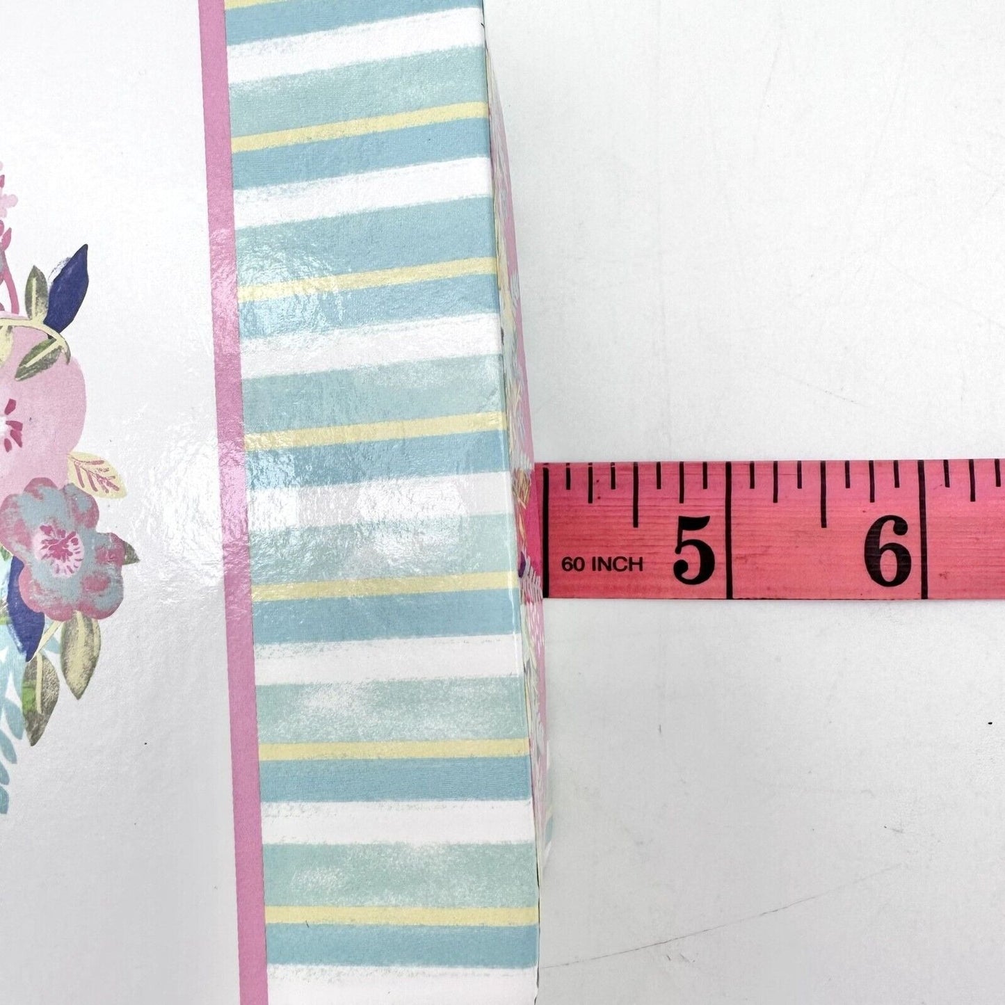 Nesting Boxes Set of 2 Blue White Flowers Ribbon Handle NEW