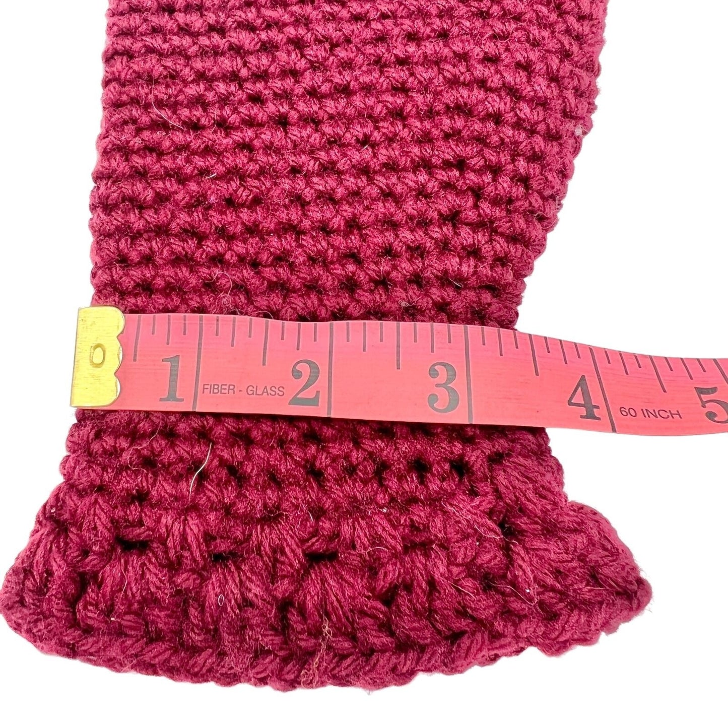 Handcrafted Crocheted Mittens Pair Burgundy Adult